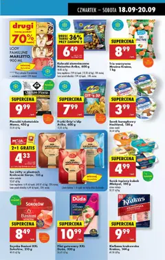 Kiełbasa krakowska Krakus, 144 g, Kiełbasa krakowska Krakus, 144 g od 18.09.2025 | Strona: 39 | Produkty: Kuleczki ziemniaczane, Trio warzywne, Serek topiony, Lody