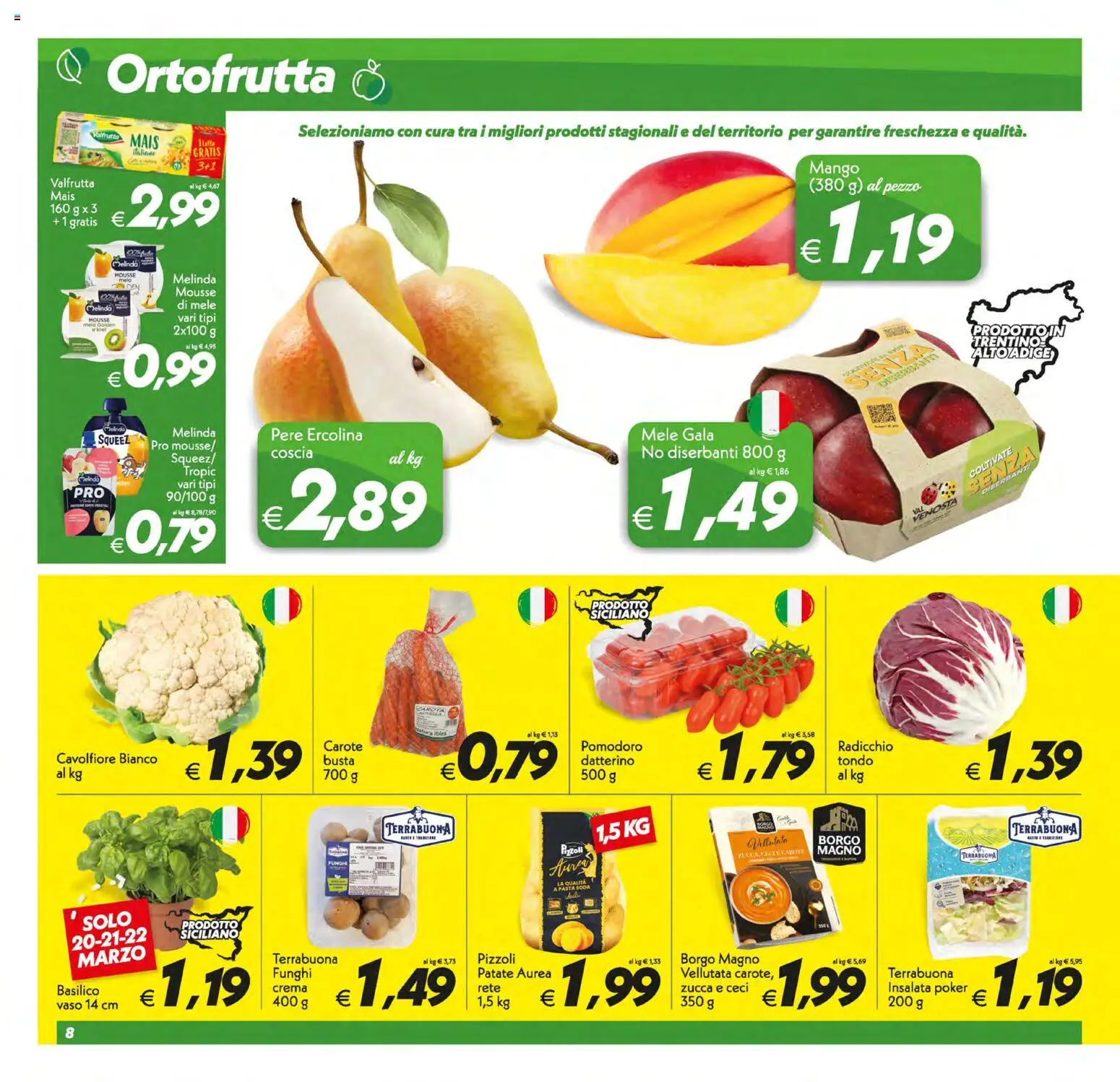 Volantino SuperConveniente del 17.03.2026 | Pagina: 8 | Prodotti: Mele, Patate, Funghi, Zucca