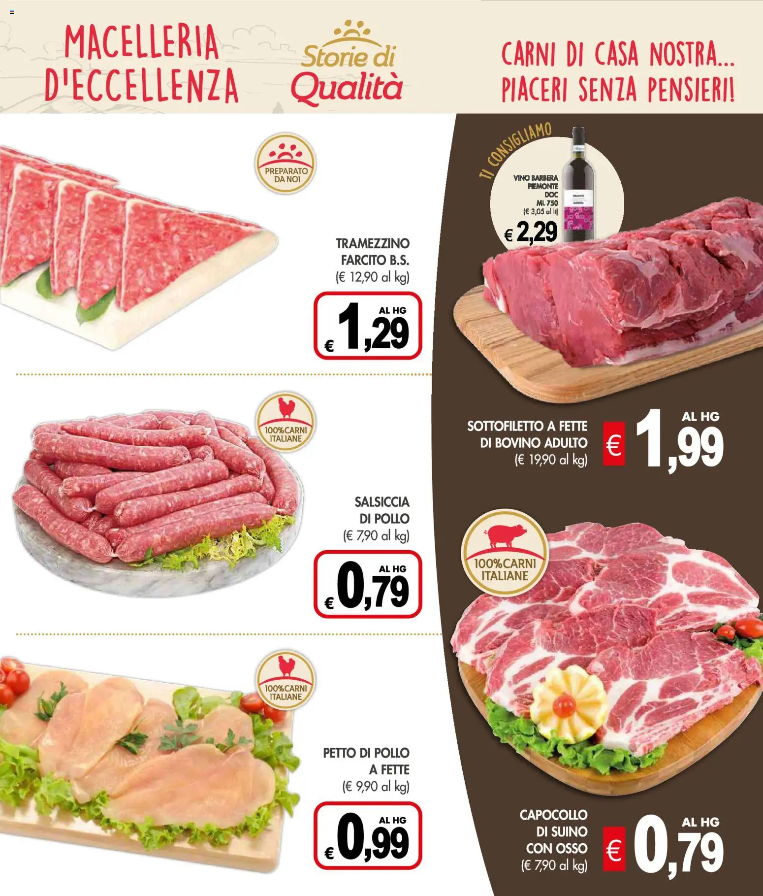 Volantino Presto Fresco del 02.03.2026 | Pagina: 3 | Prodotti: Bovino, Suino, Vino, Tramezzino