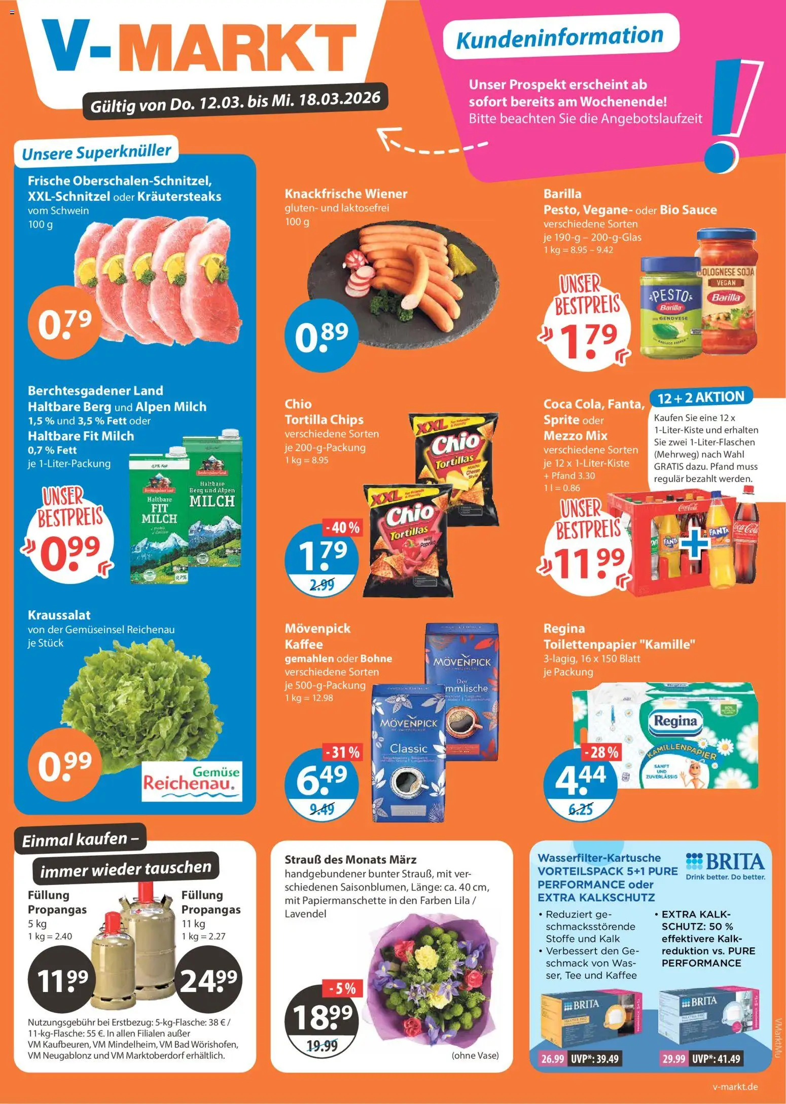 V-Markt - München – gültig ab 12.03.2026 | Seite: 1 | Produkte: Barilla, Vase, Gemüse, Tee