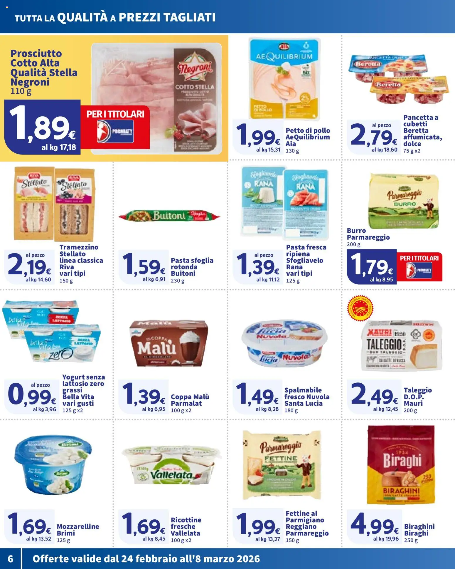 Volantino SIGMA del 24.02.2026 | Pagina: 6 | Prodotti: Petto di Pollo, Yogurt, Pancetta, Pasta