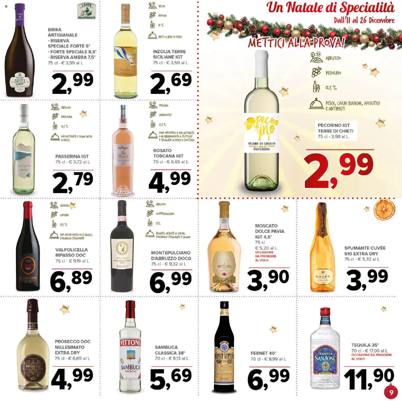 Volantino Todis del 11.12.2025 | Pagina: 9 | Prodotti: Birra, Prosecco, Tequila, Pecorino