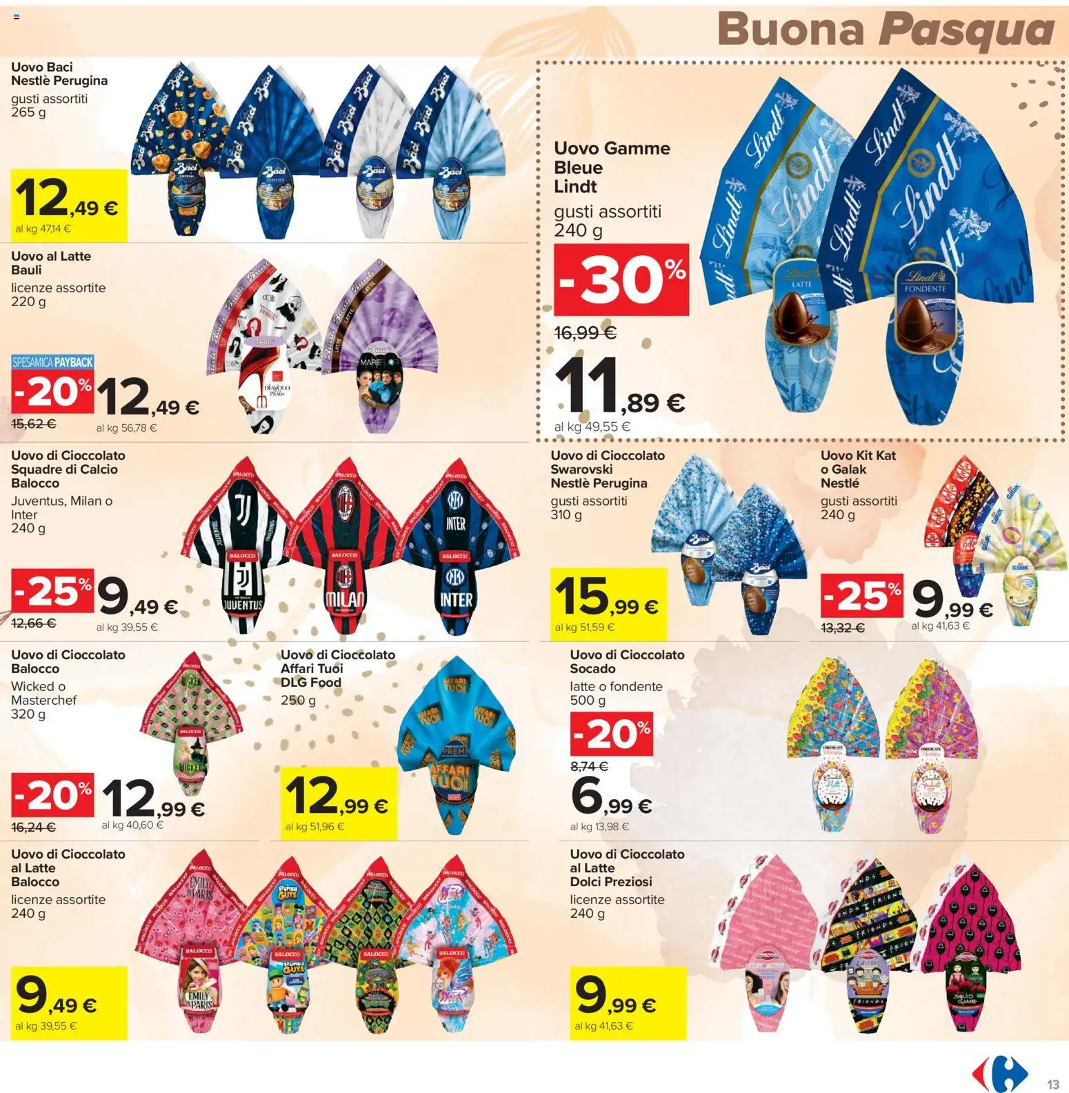 Volantino Carrefour del 26.03.2026 | Pagina: 13 | Prodotti: Cioccolato, Latte