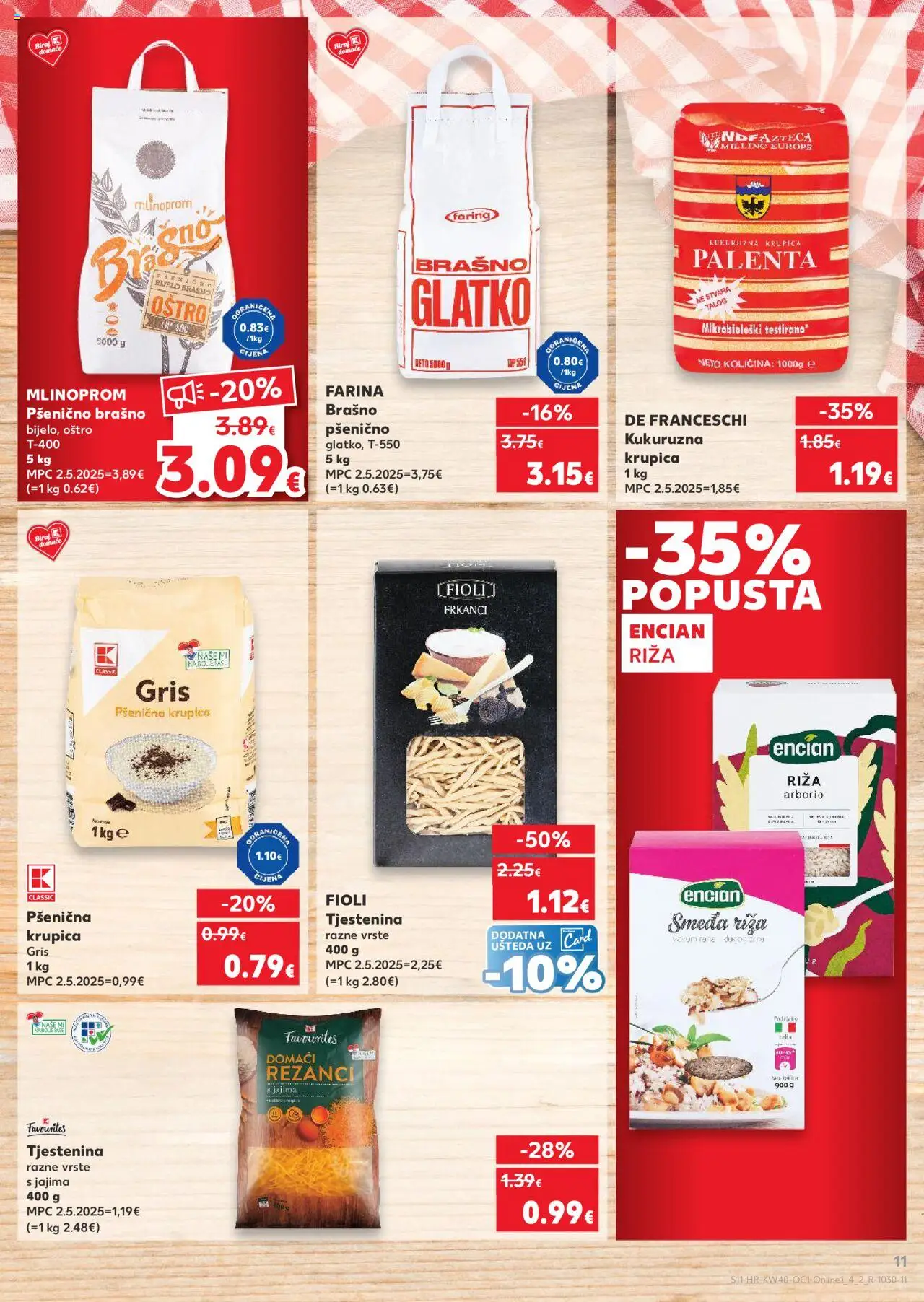 Kaufland katalog | vrijedi od 01.10.2025 | Stranica: 11 | Proizvodi: Riža, Tjestenina, Palenta, Pasta