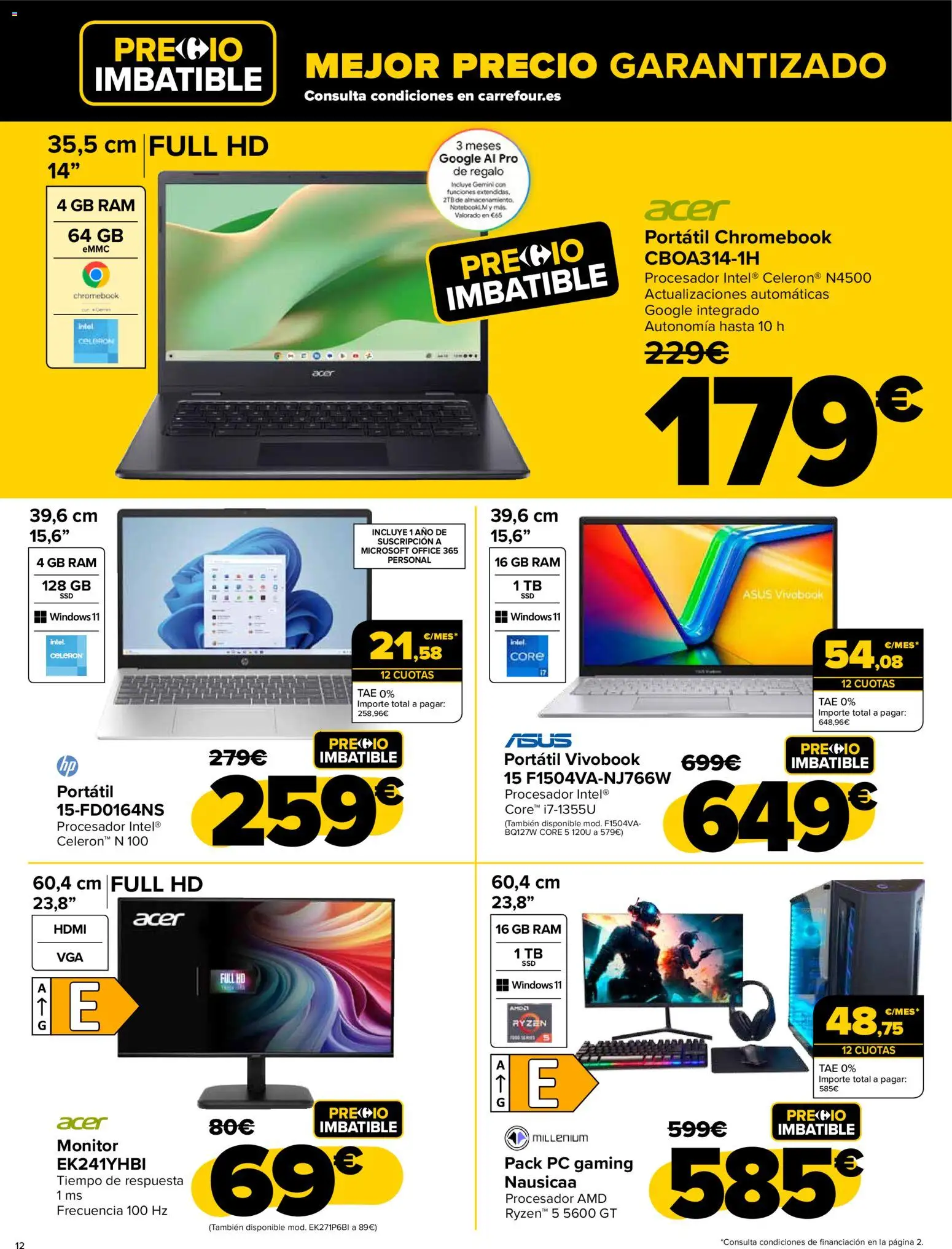 Carrefour - Black Friday │ válido desde el 20.11.2025 | Página: 12 | Productos: Monitor, PC