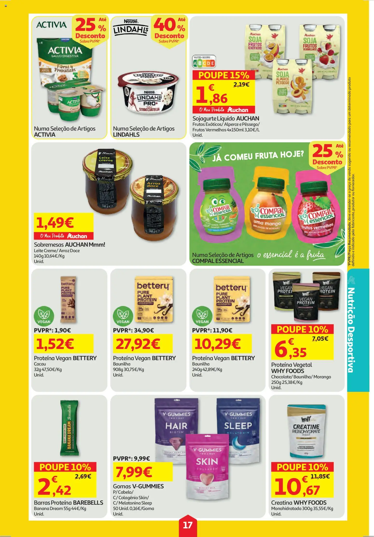Auchan folheto │ válido de 22.01.2026 | Página: 17 | Produtos: Probióticos, Leite, Melatonina, Gomas