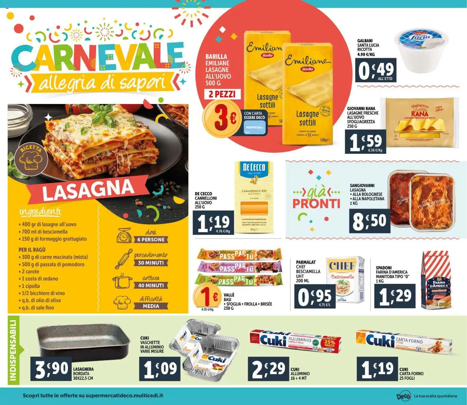 Volantino Decò del 11.02.2026 | Pagina: 14 | Prodotti: Sale, Pomodoro, Forno, Carta forno