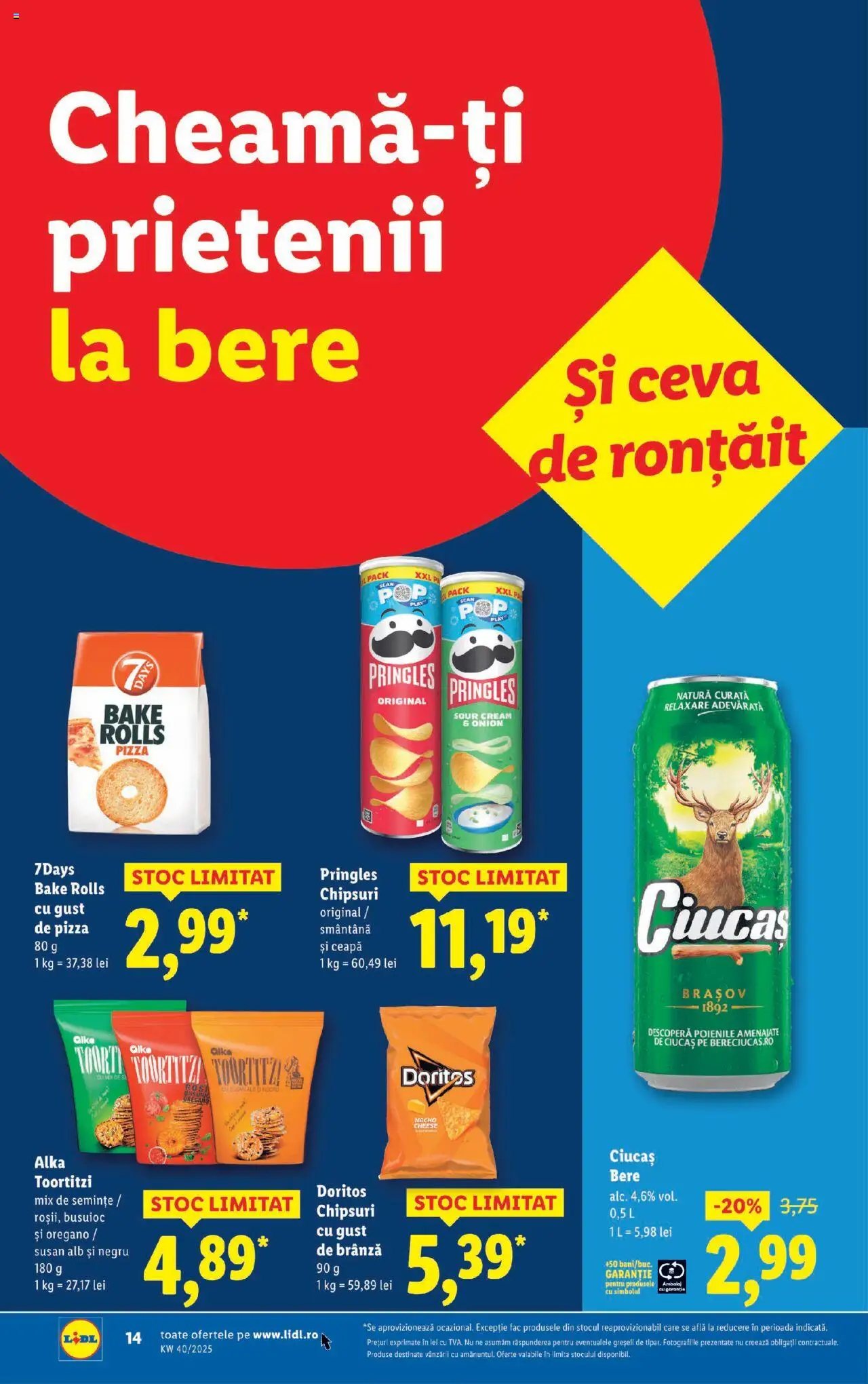 Noul catalog Lidl – valabil de la 29.09.2025 | Pagină: 14 | Produse: Semințe, Pizza, Bere, Smântână