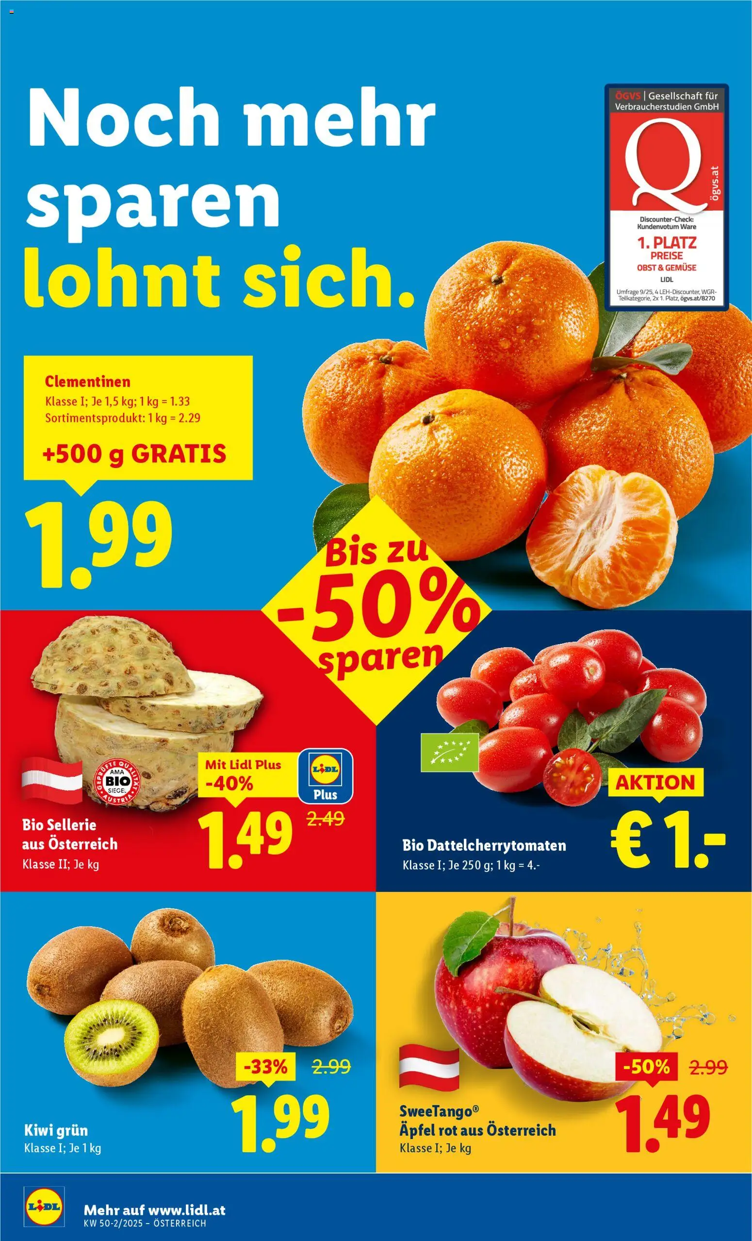 Lidl Flugblatt - Altenmarkt im Pongau, St. Johann im Pongau, Zell am See gültig ab 11.12.2025 | Seite: 6 | Produkte: Kiwi, Gemüse, Obst, Äpfel