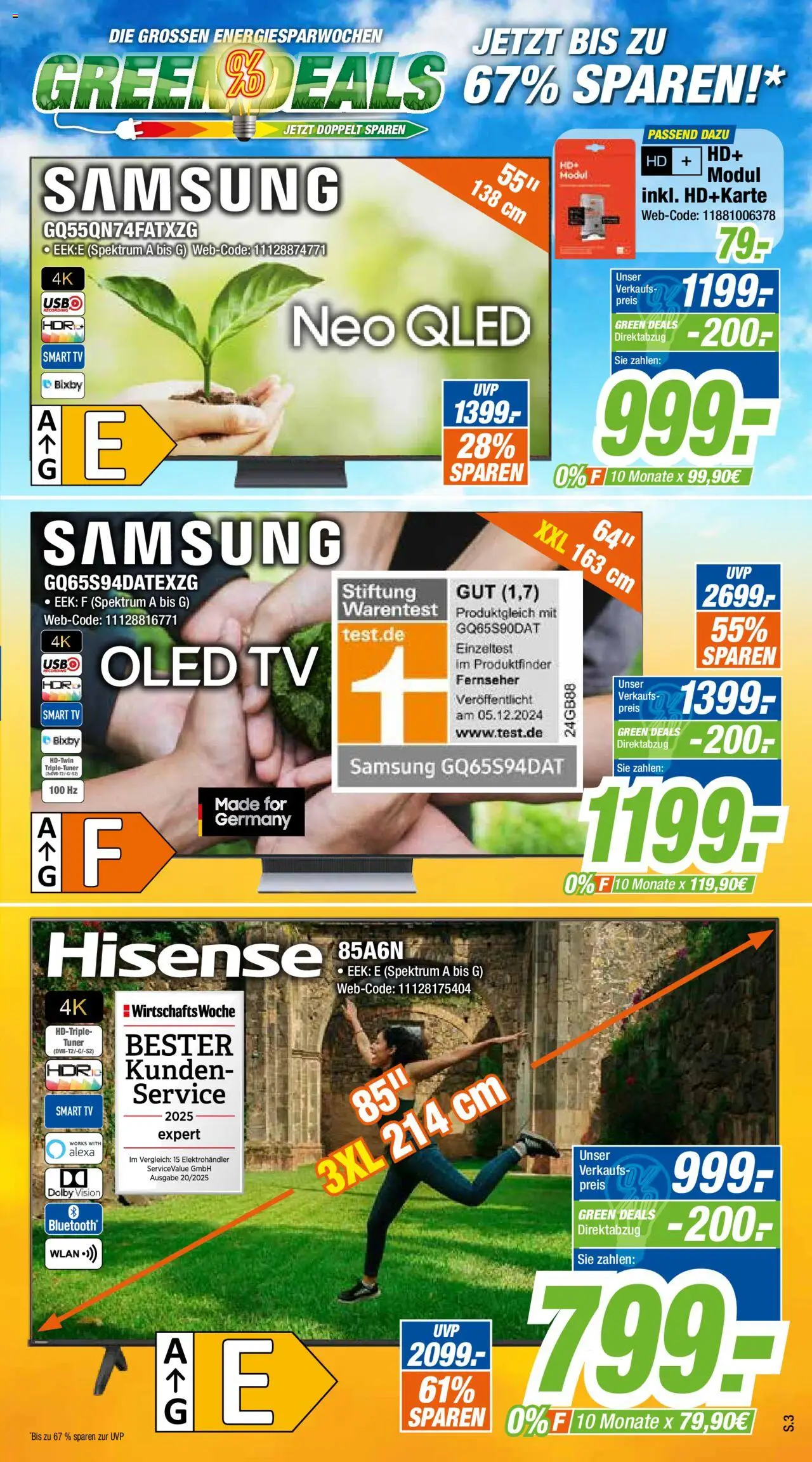 Expert Prospekt Giessen - gültig ab dem 28.07.2025 | Seite: 3 | Produkte: Hisense, Samsung, TV, Fernseher