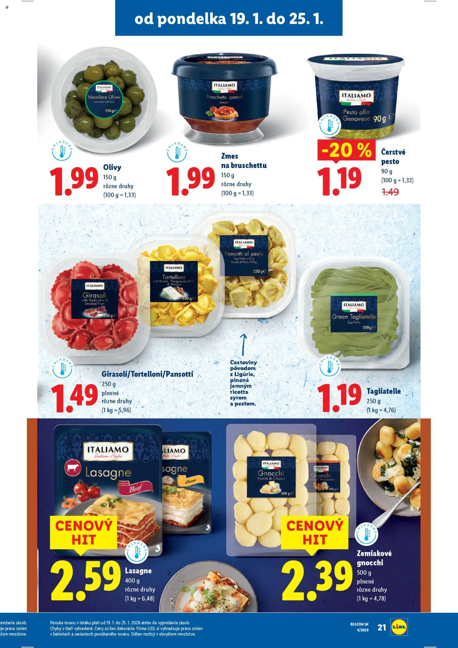 Nové Lidl akcie – leták je platný od 22.01.2026 | Strana: 55 | Produkty: Cestoviny, Lasagne