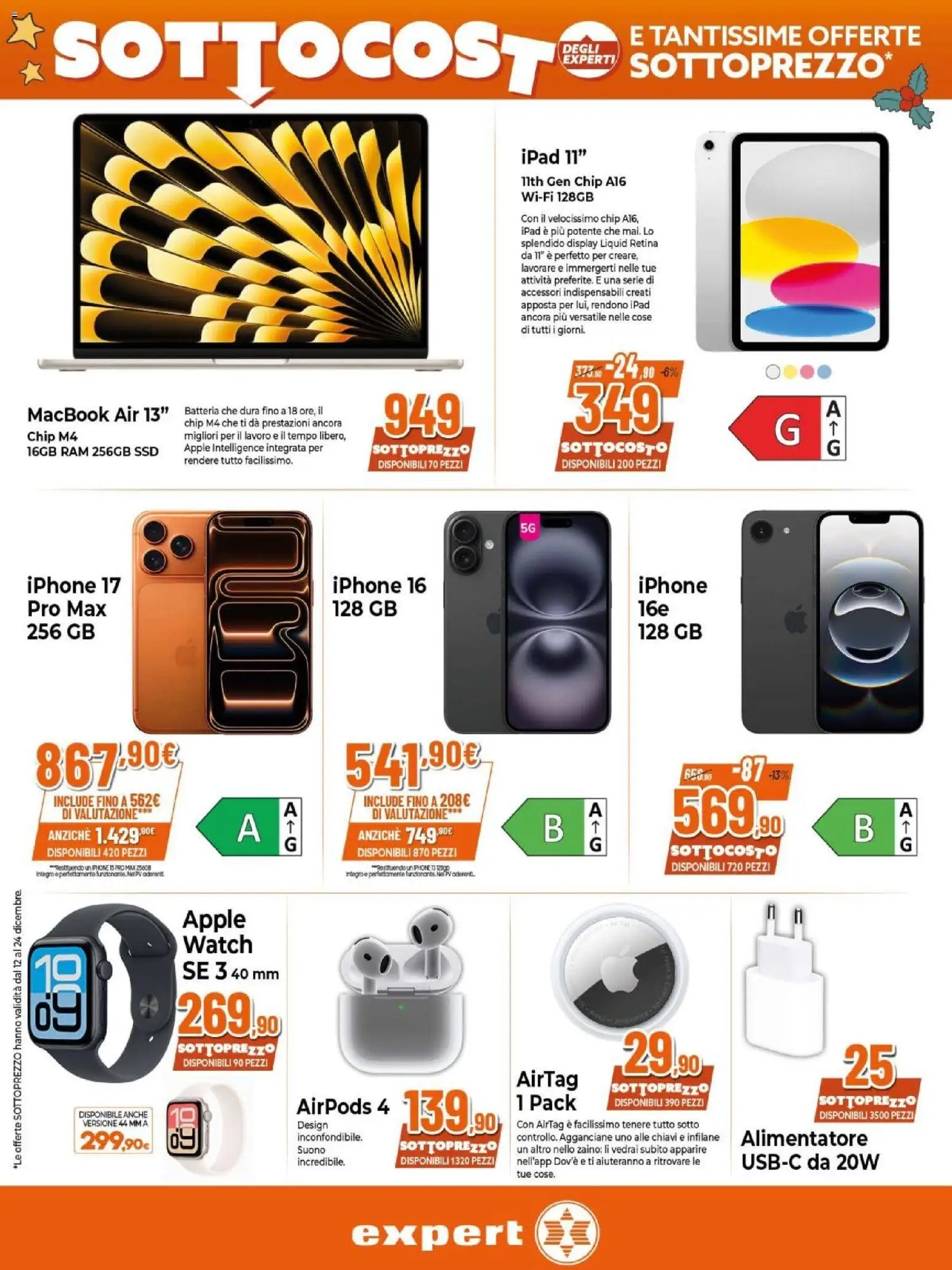 Volantino Expert del 12.12.2025 | Pagina: 7 | Prodotti: Iphone, Zaino, Macbook, Batteria