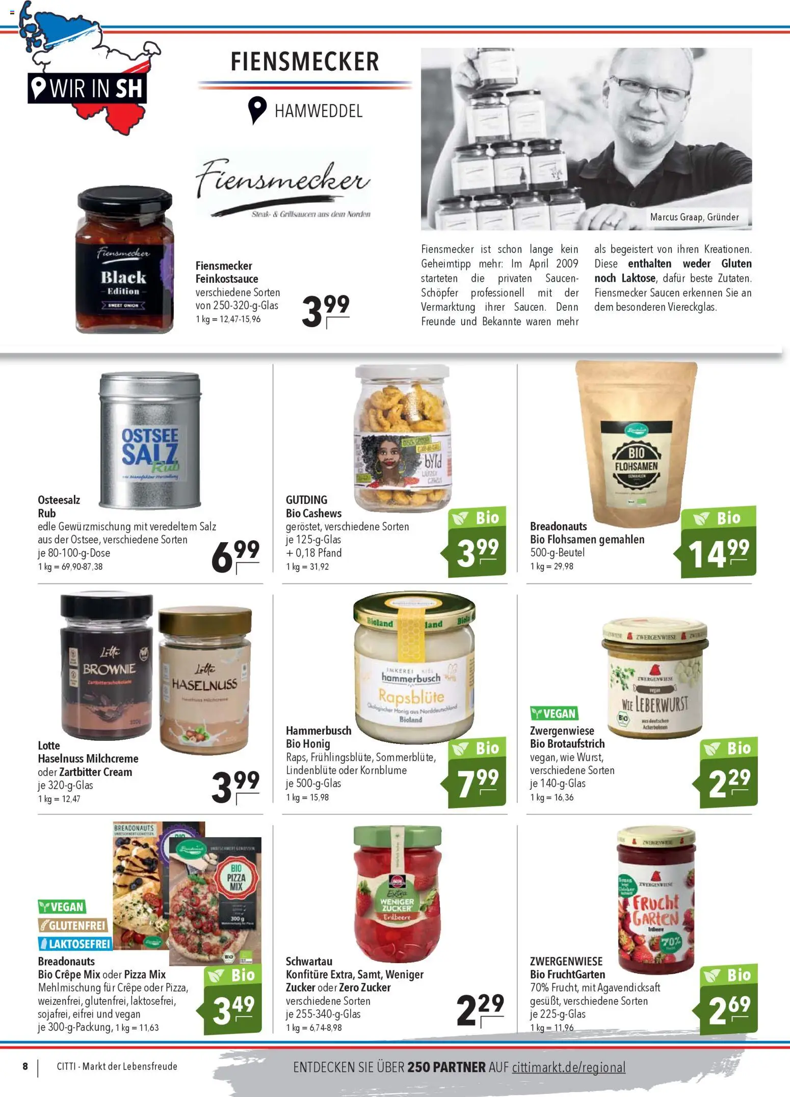 CITTI Markt Wir in Schleswig-Holstein – gültig ab 19.11.2025 | Seite: 8 | Produkte: Salz, Zucker, Pizza, Steak