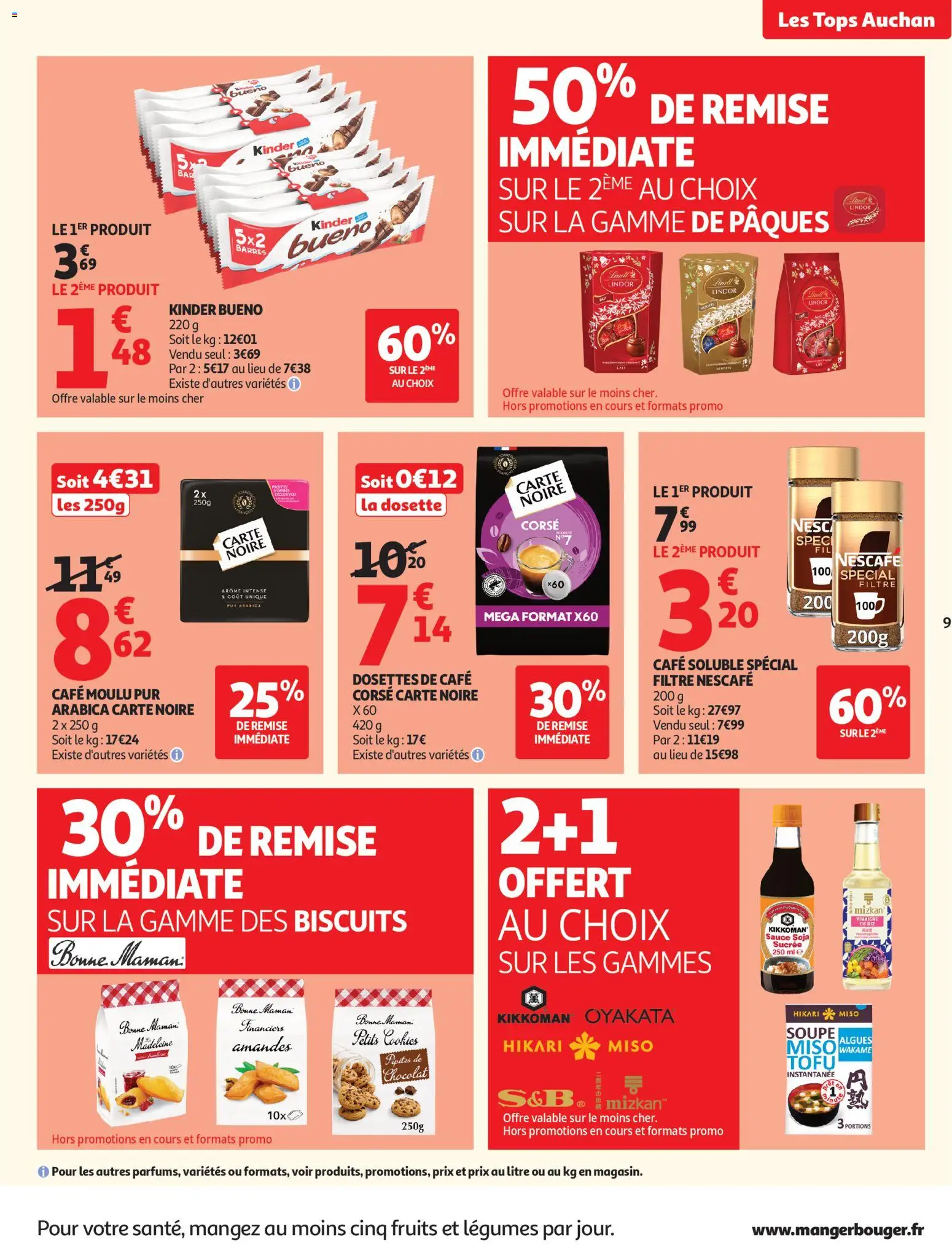 {H1} | Page: 9 | Produits: Cookies, Café soluble, Algues, Café moulu