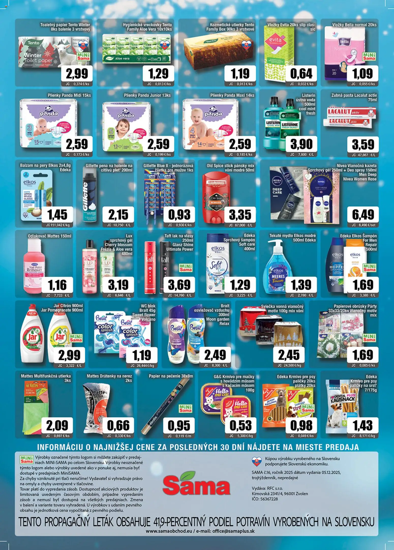 Nové Sama akcie – leták je platný od 09.01.2026 | Strana: 12 | Produkty: Osviežovač vzduchu, Old Spice, Šampón, Voda