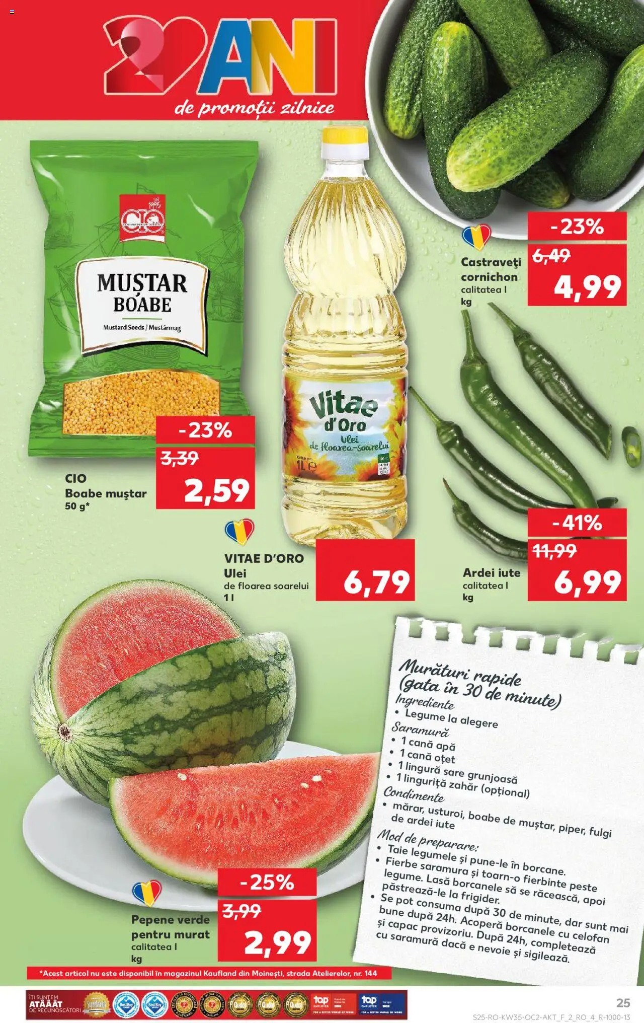 Kaufland RO akciós ujság - amely érvényes a következő dátumtól: 27.08.2025 | Oldal: 25 | Termékek: Mustár