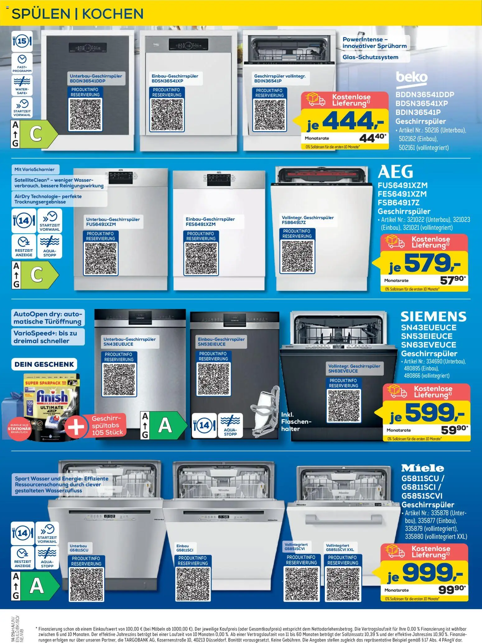 Euronics Prospekt Berlet – gültig ab 26.03.2026 | Seite: 6 | Produkte: Miele, Siemens, Finish, Wasser