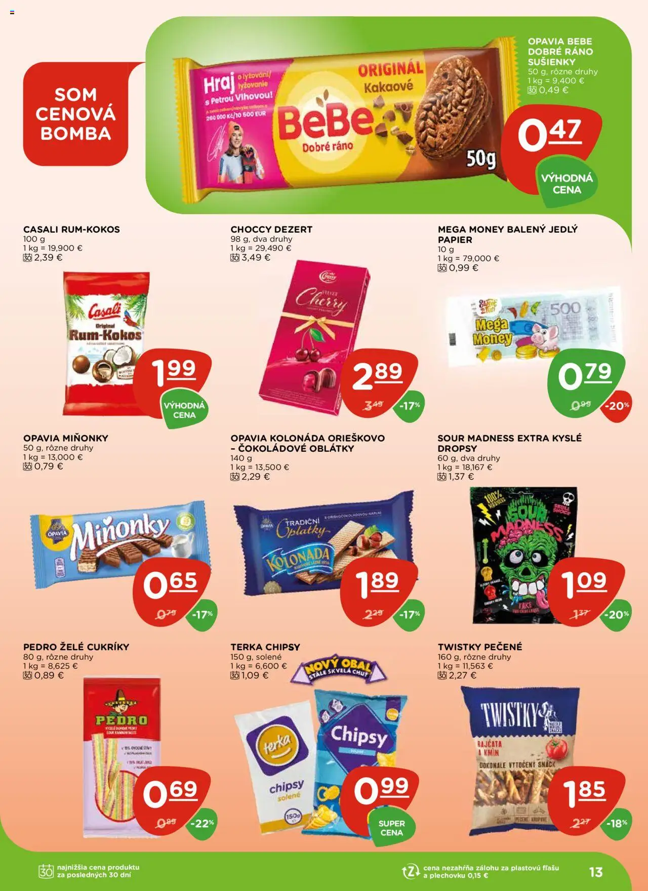 Terno leták │ platný od 31.07.2025 | Strana: 13 | Produkty: BeBe Dobré ráno, Cukríky, Chipsy