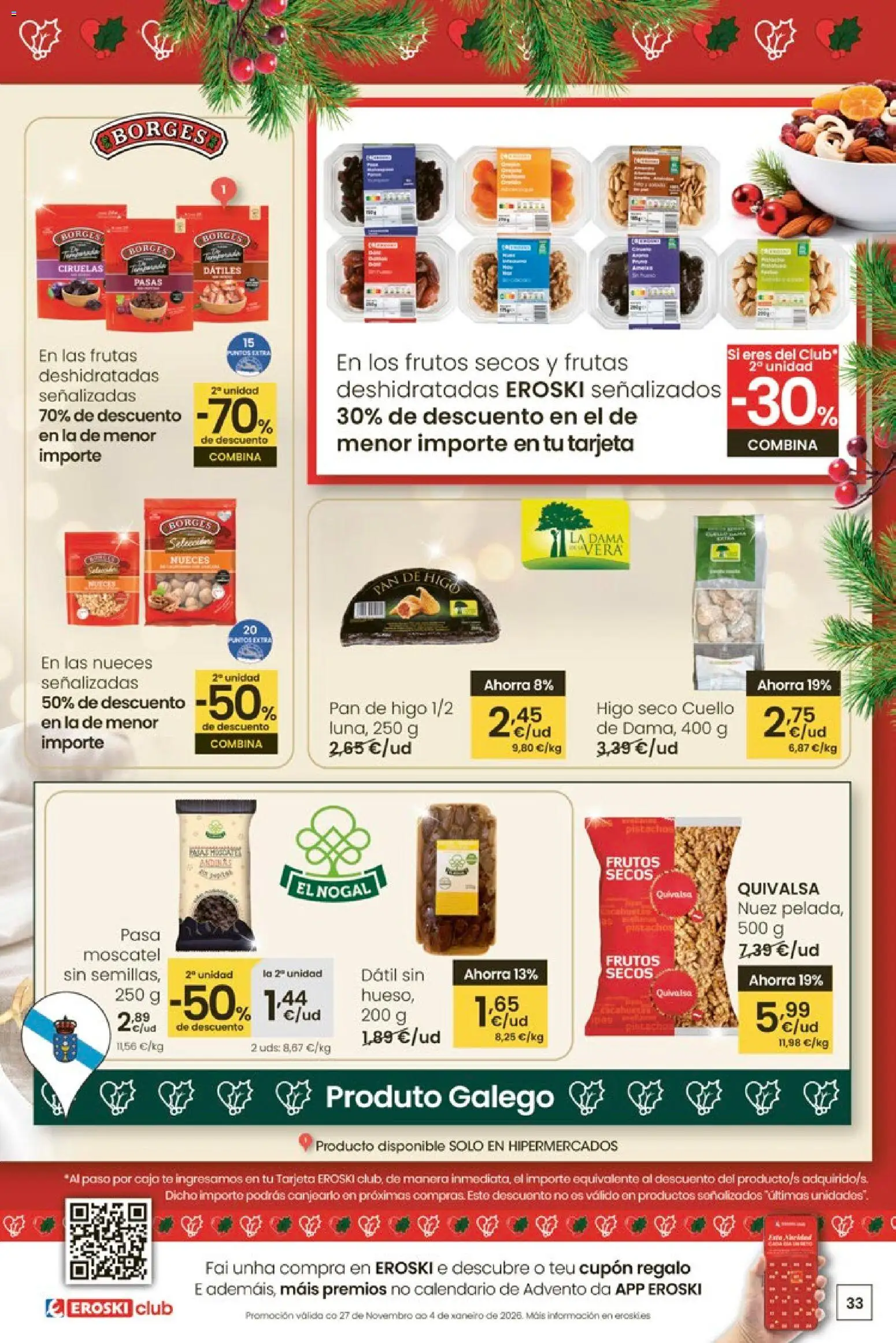 Eroski - Navidad  │ válido desde el 18.12.2025 | Página: 33 | Productos: Pan, Frutos secos, Té, Caja