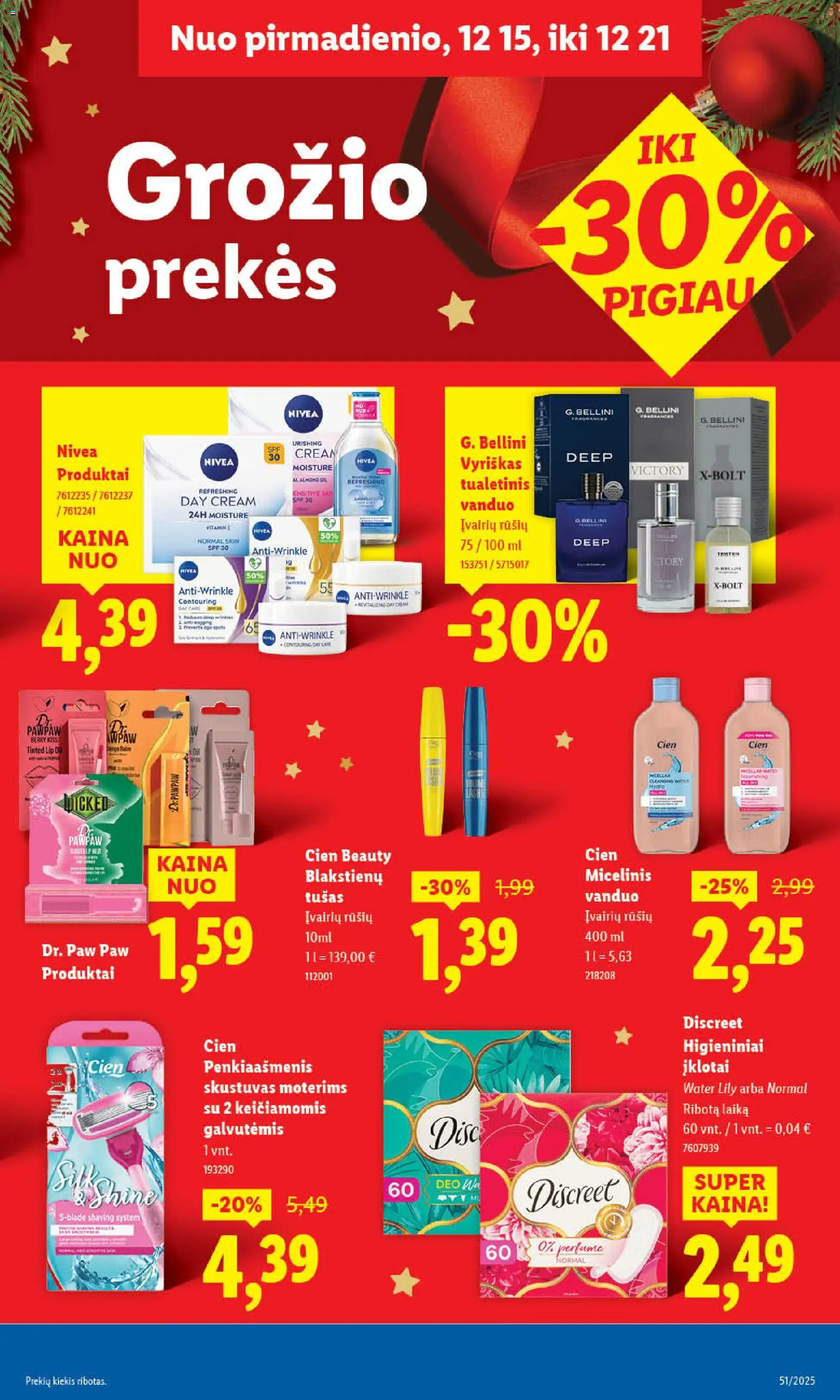 LIDL akcijos nuo 18.12.2025 | Puslapis: 53 | Prekių: Skustuvas, Tušas, Micelinis vanduo