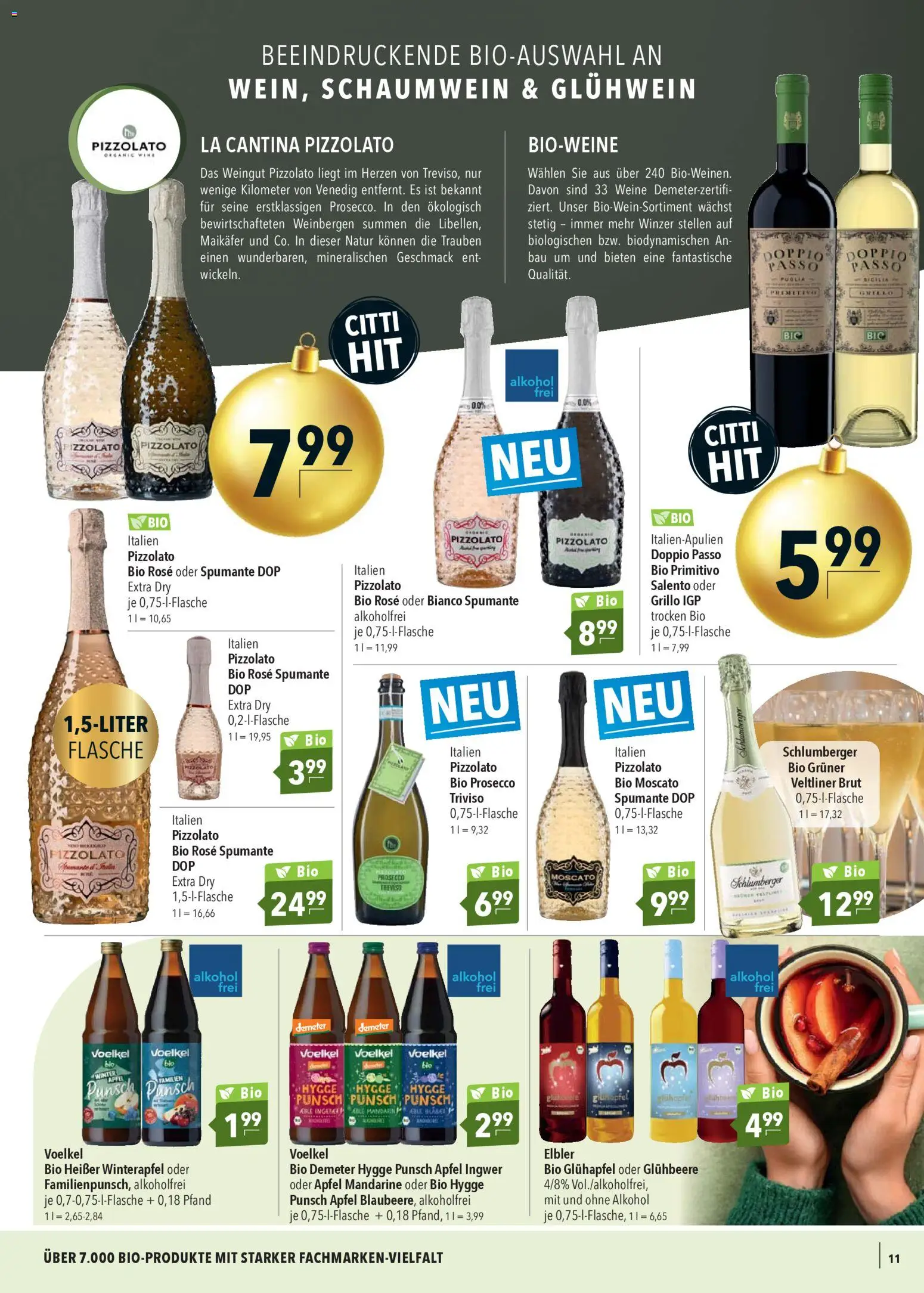 CITTI Markt Bio logisch! – gültig ab 03.12.2025 | Seite: 11 | Produkte: Trauben, Äpfel, Prosecco, Doppio Passo