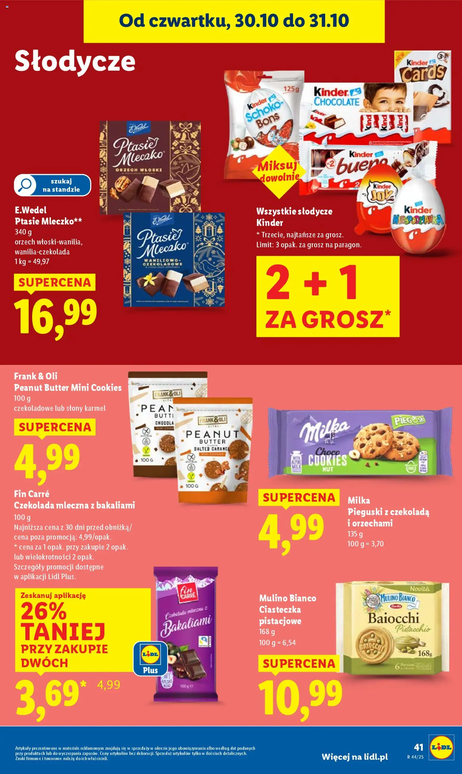 Lidl Gazetka od 30.10.2025 | Strona: 43 | Produkty: Milka, Ptasie mleczko, Czekolada, Ciasteczka