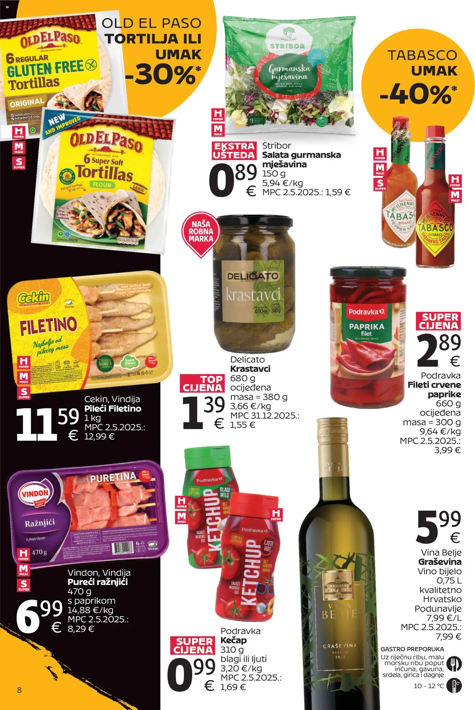 Tommy katalog | vrijedi od 27.04.2026 | Stranica: 8 | Proizvodi: Vindija, Podravka, Paprika, Kečap