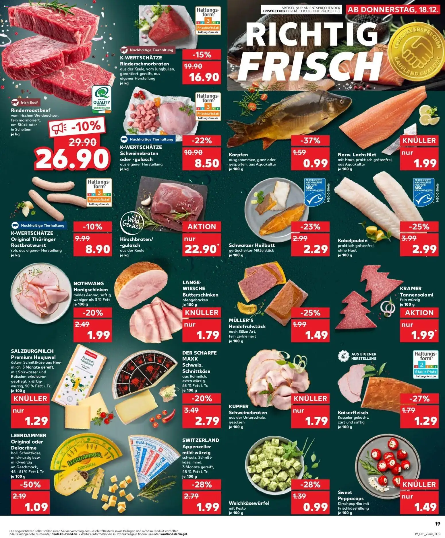 Kaufland prospekt Siegen	 – gültig ab 22.12.2025 | Seite: 19 | Produkte: Butter, Leerdammer, Gulasch, Salami