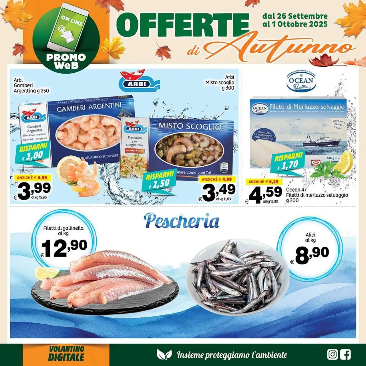 Volantino Elite Supermercati del 26.09.2025 | Pagina: 8 | Prodotti: Pesce, Tè, Merluzzo, Gamberi