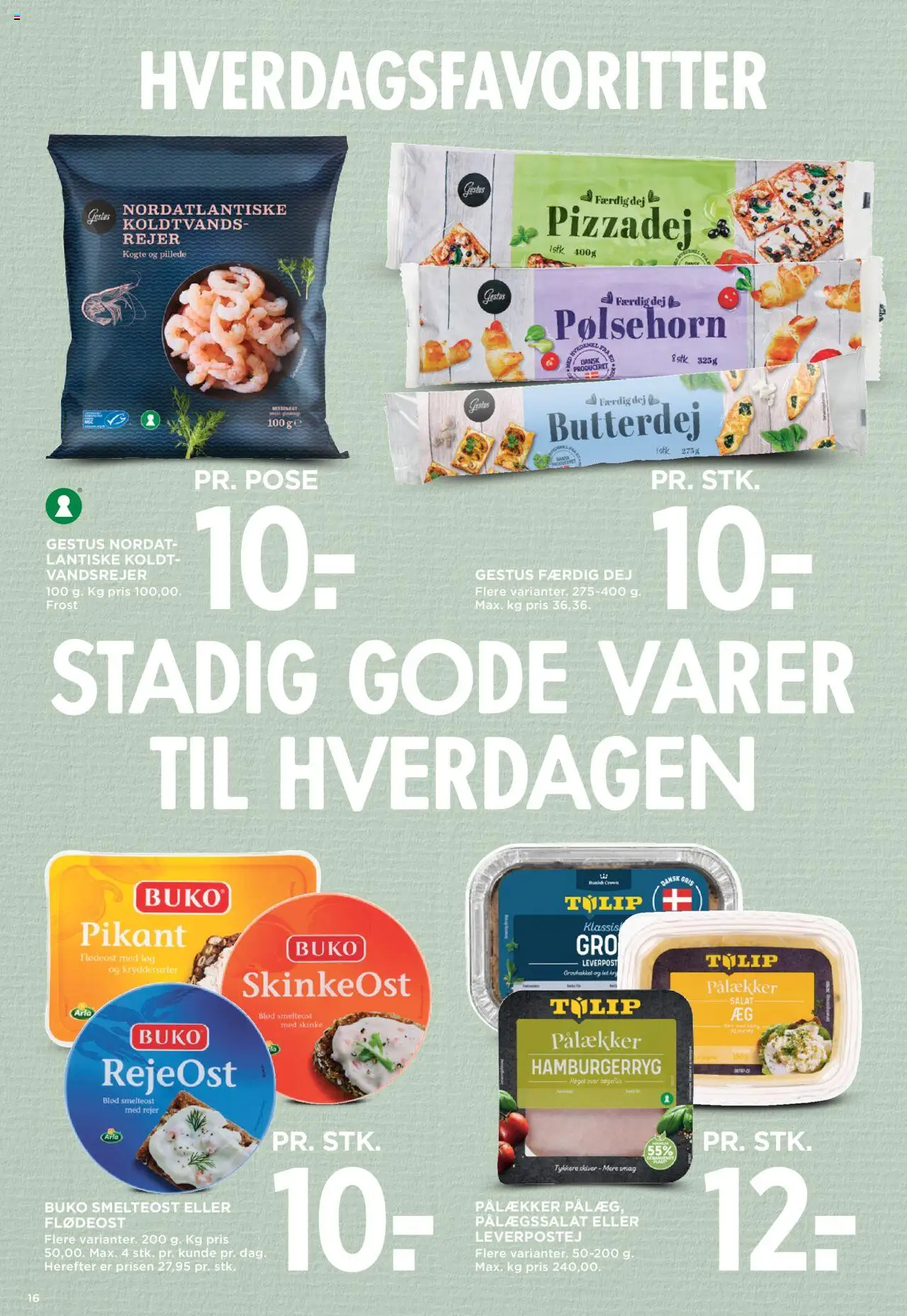 Meny tilbudsavis – gyldig fra 03.10.2025 | Side: 18 | Produkter: Pølsehorn, Pizzadej, Løg, Rejer