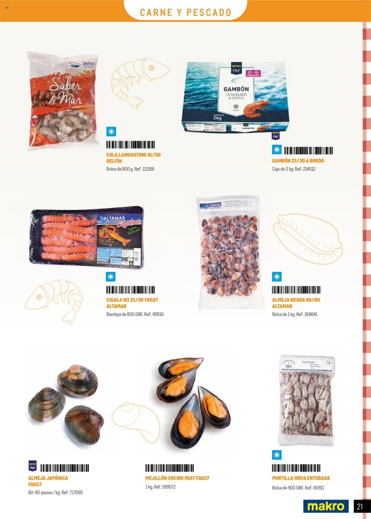 Makro - Restaurantes Italianos │ válido desde el 01.05.2025 | Página: 21 | Productos: Bolsa, Bandeja, Caja, Langostino