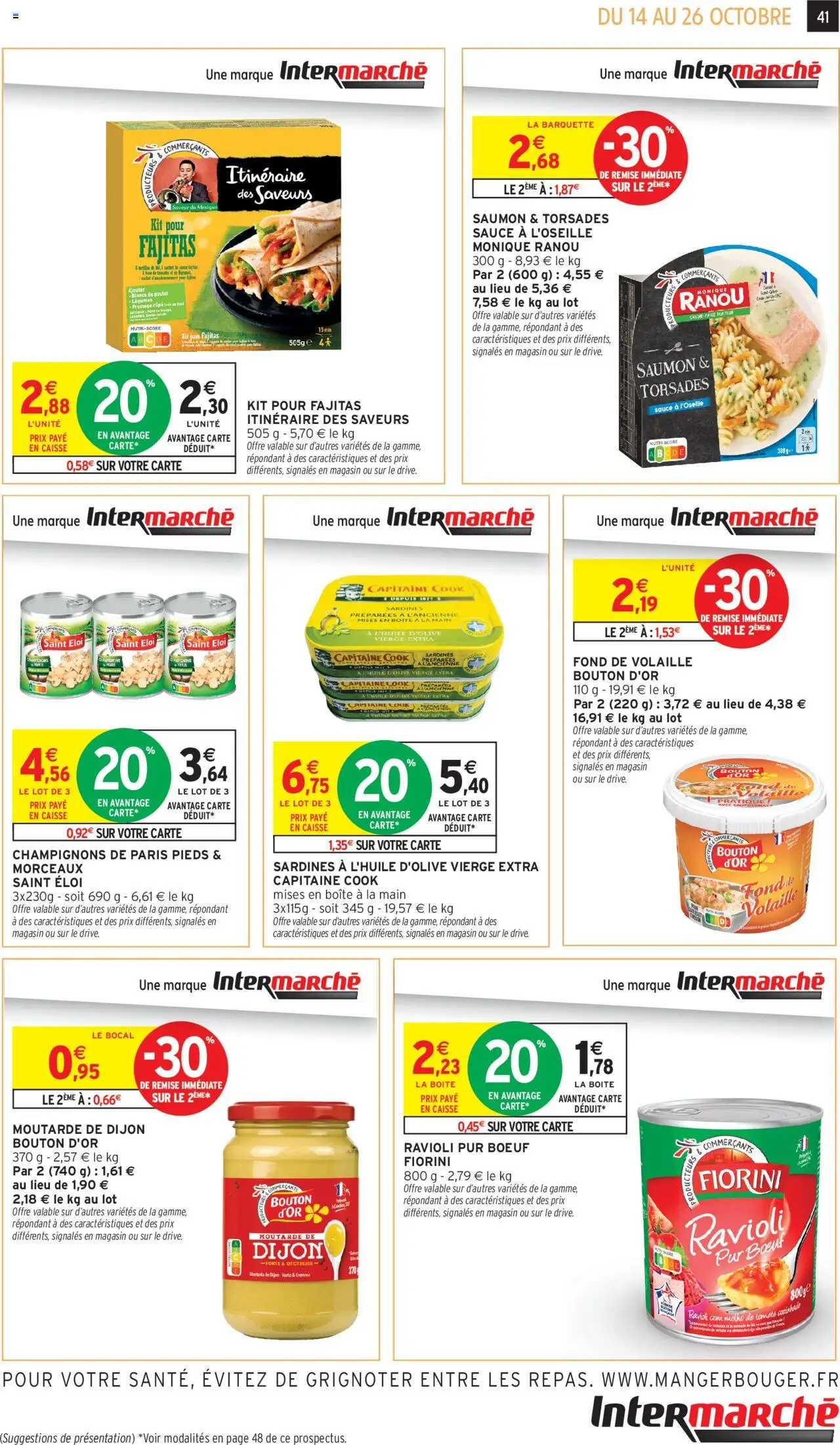 {H1} | Page: 41 | Produits: Sardines, Porte, Fromage, Saumon