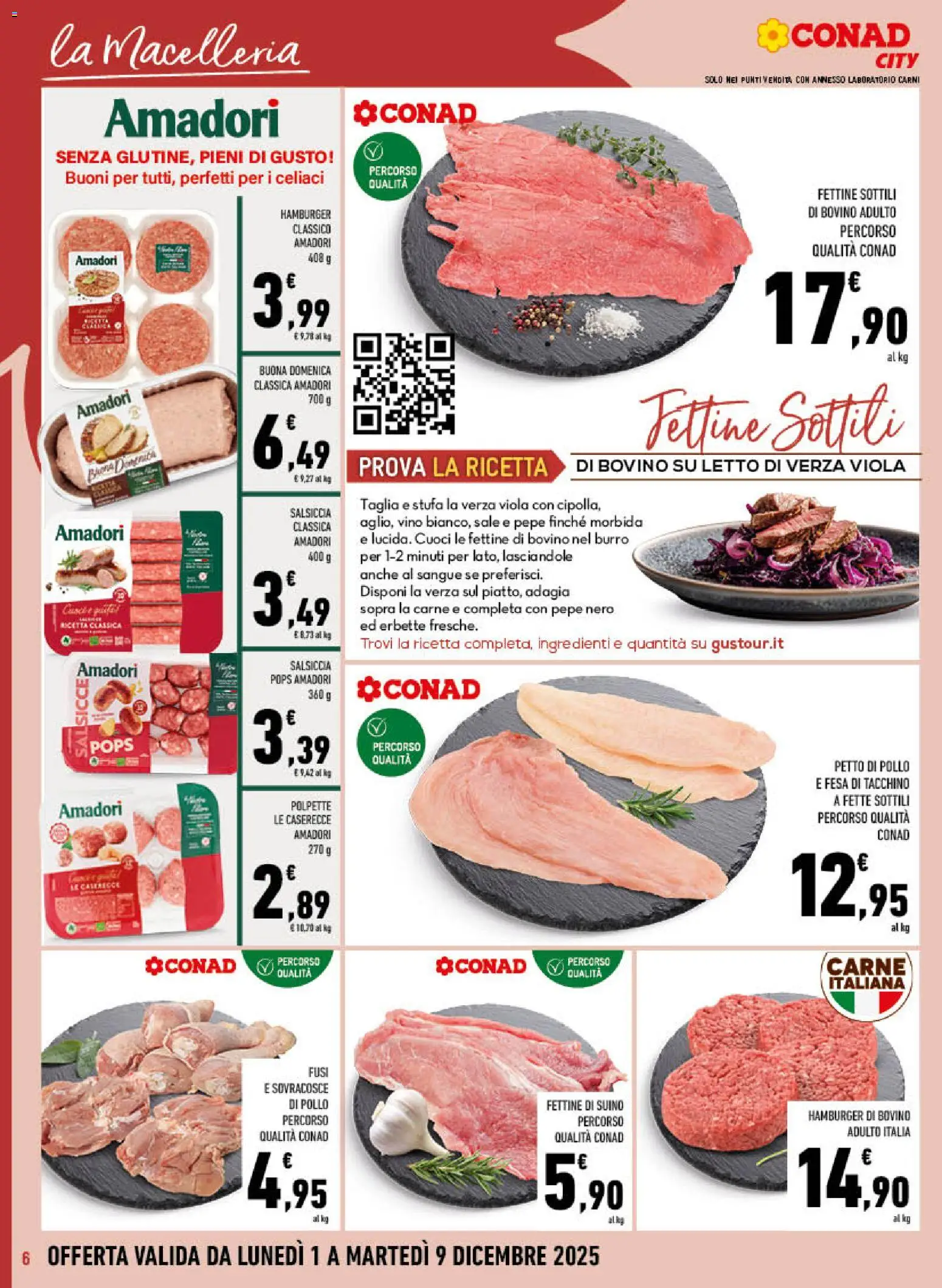 Volantino Conad del 01.12.2025 | Pagina: 6 | Prodotti: Bovino, Sale, Suino, Stufa