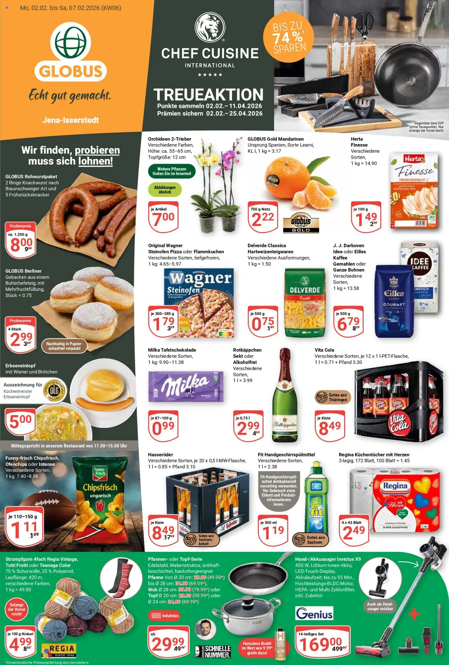 Globus Prospekt 	 – gültig ab 02.02.2026 | Seite: 3 | Produkte: Berliner, Sekt, Milka, Pizza