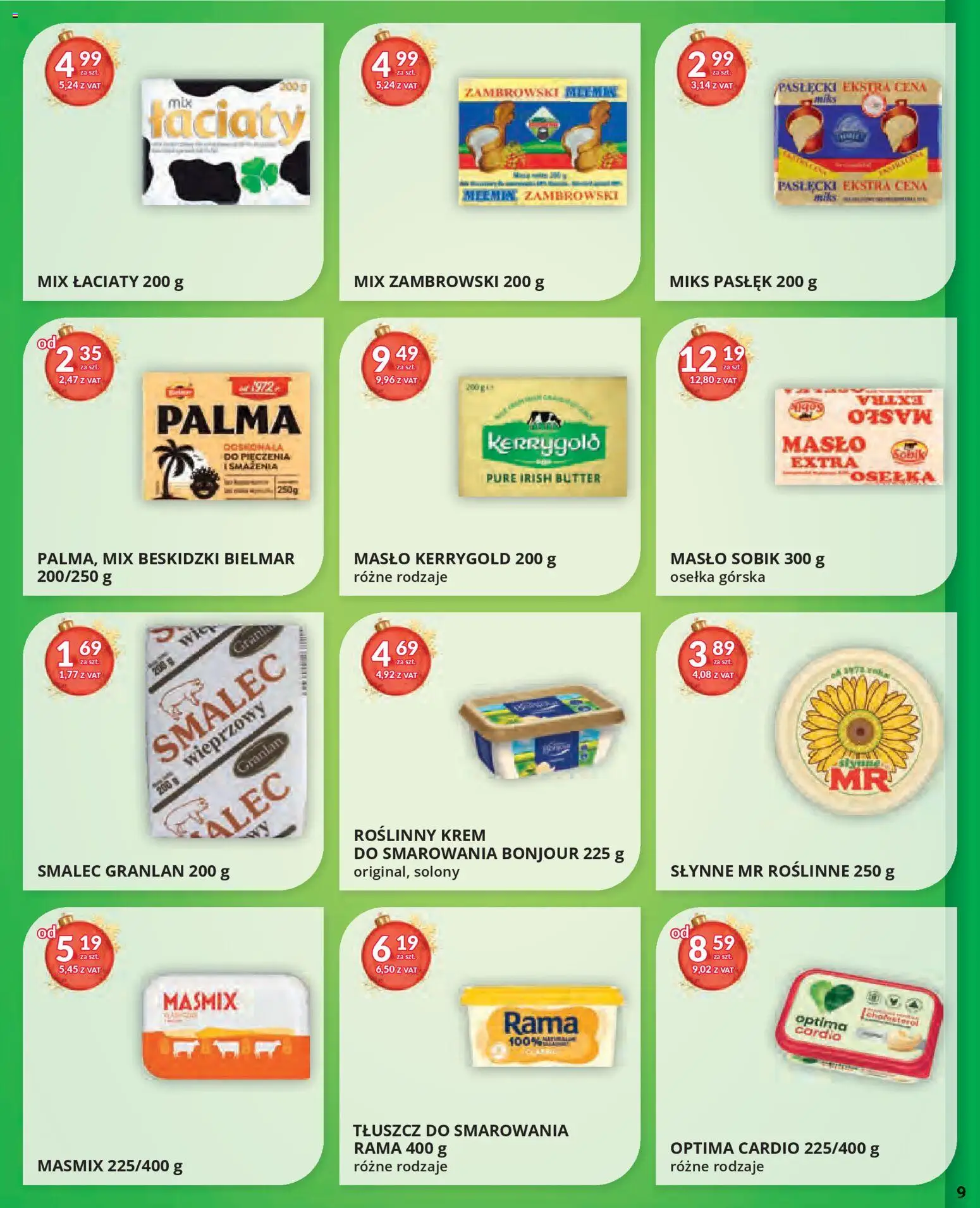 Eurocash Gazetka od 17.11.2025 | Strona: 9 | Produkty: Osełka, Optima cardio, Masło, Krem