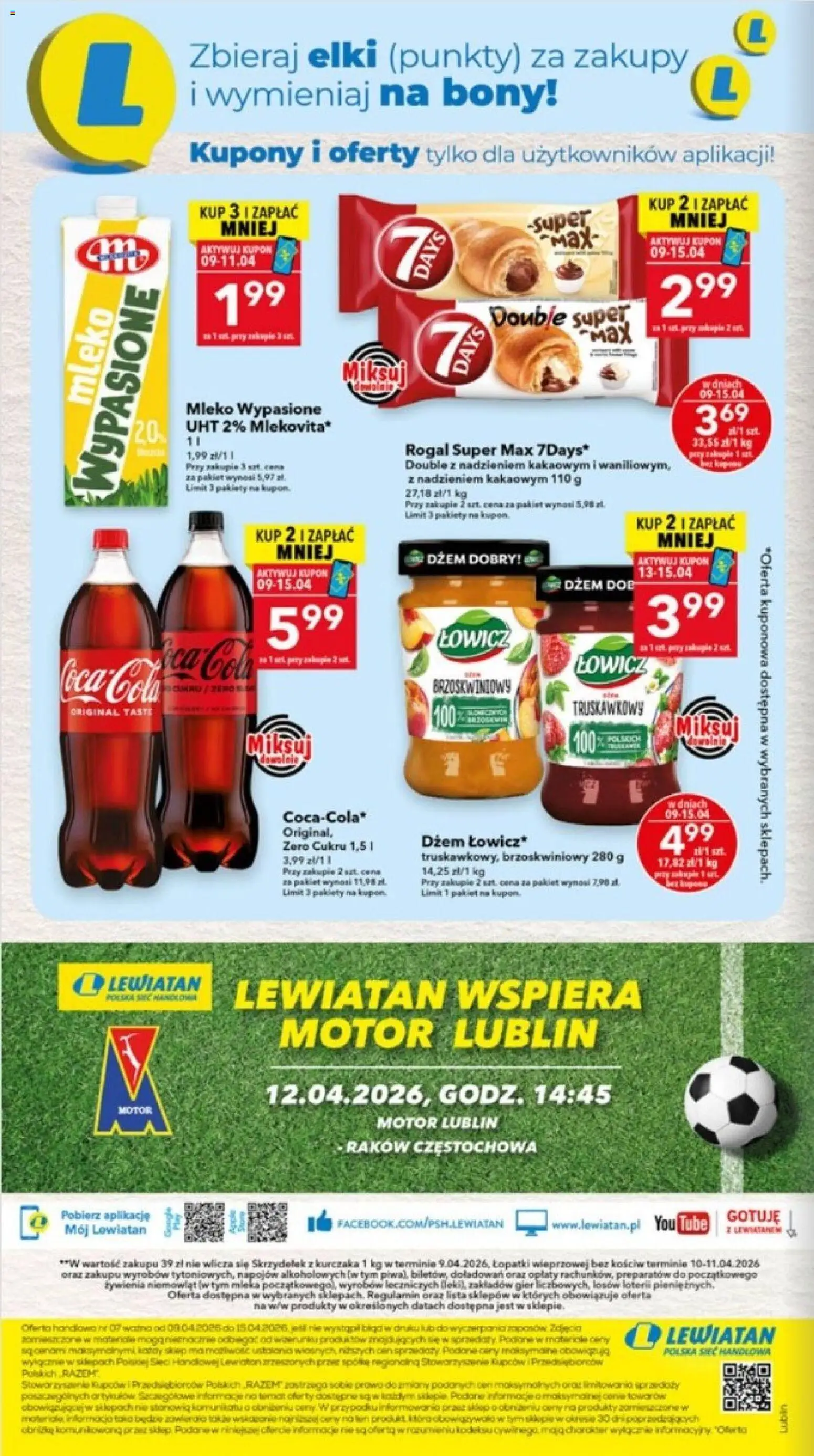 Lewiatan gazetka - Lublin od 09.04.2026 | Strona: 8 | Produkty: Mleko wypasione, Mleka, Dżem, Mleko