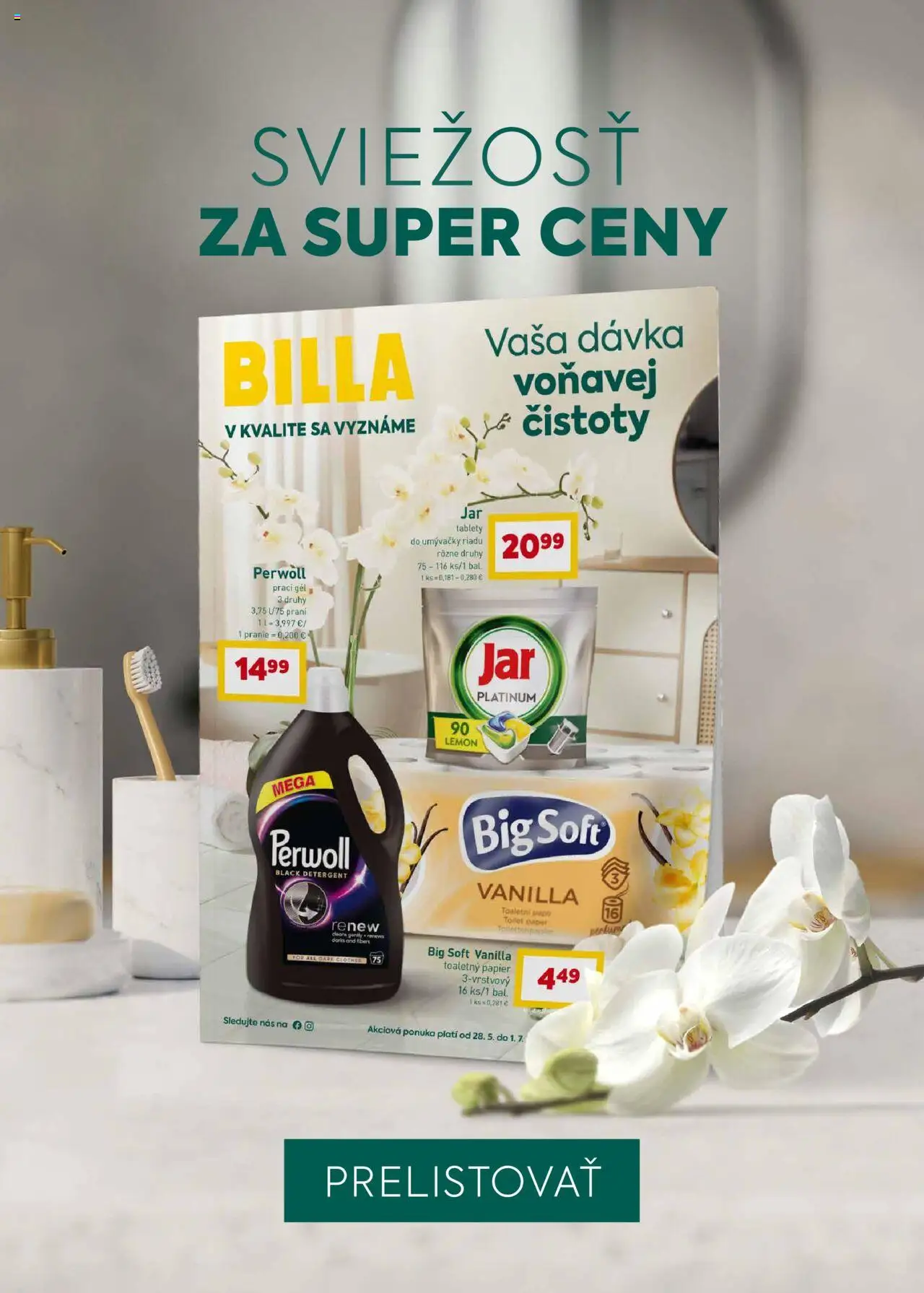Billa leták │ platný od 18.06.2025 | Strana: 26 | Produkty: Perwoll, Toaletný papier, Tablety do umývačky riadu, Jar