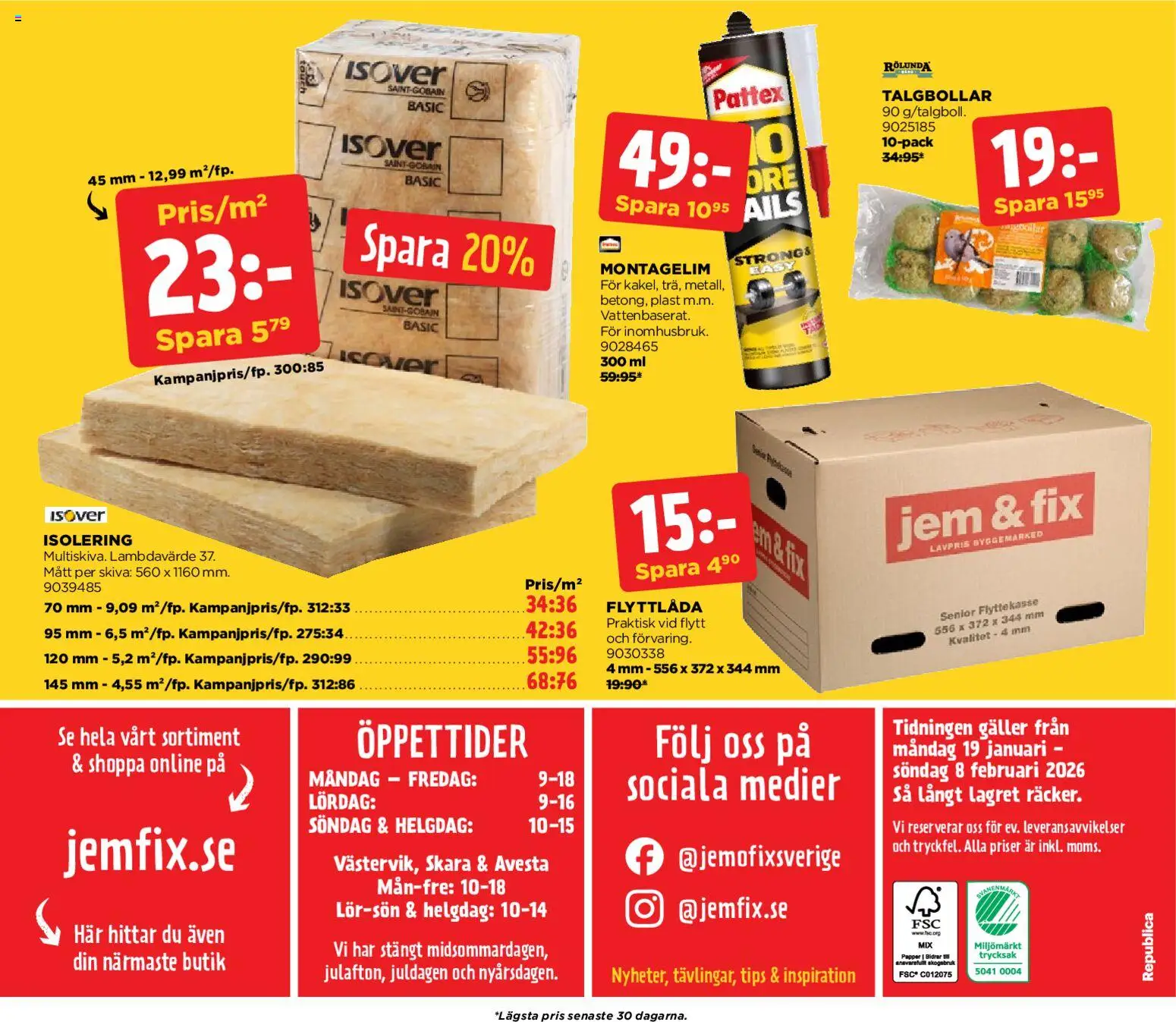 Jem & Fix reklamblad aktuell från 19.01.2026 | Sida: 20 | Produkter: Galler, Papper, Flyttlåda