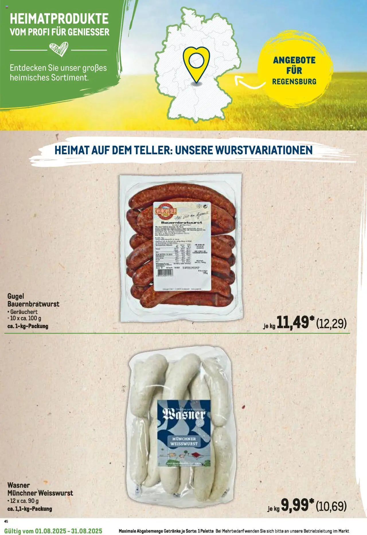 Metro Regionaler Flyer - gültig ab dem 01.08.2025 | Seite: 106 | Produkte: Weißwurst