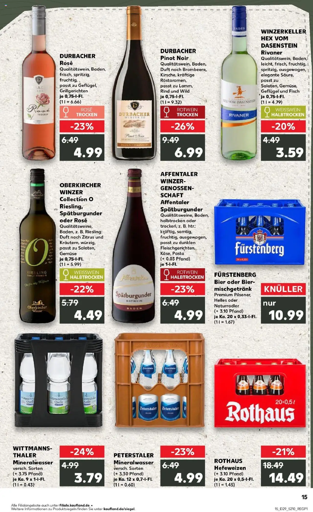 Kaufland prospekt Kehl	 - gültig ab dem 21.07.2025 | Seite: 28 | Produkte: Bier, Weißwein trocken, Mineralwasser, Fisch