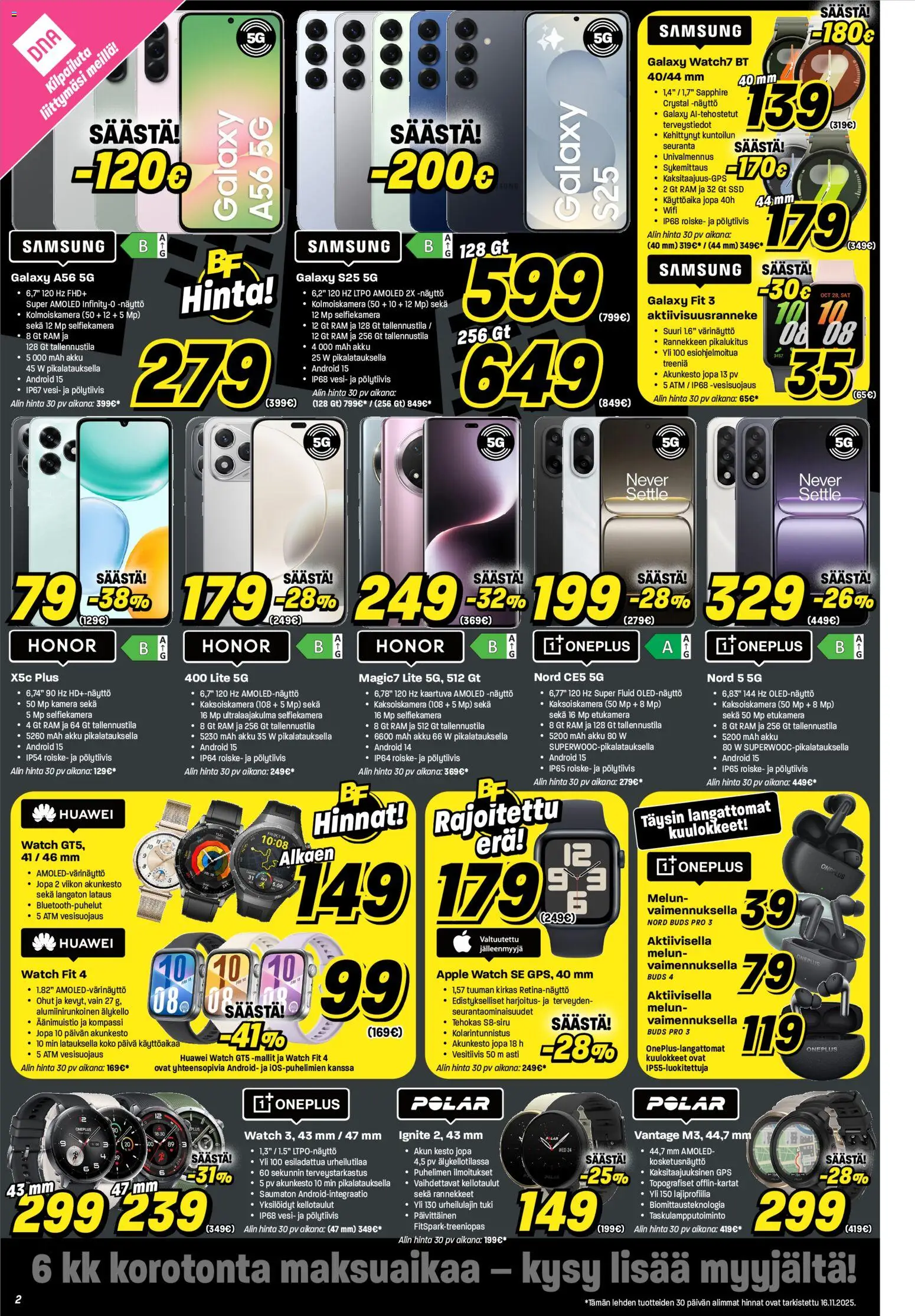 Veikon Kone - Black Friday – voimassa 17.11.2025 alkaen | Sivu: 2 | Tuotteet: Älykello, Akku, Kuulokkeet, Kamera