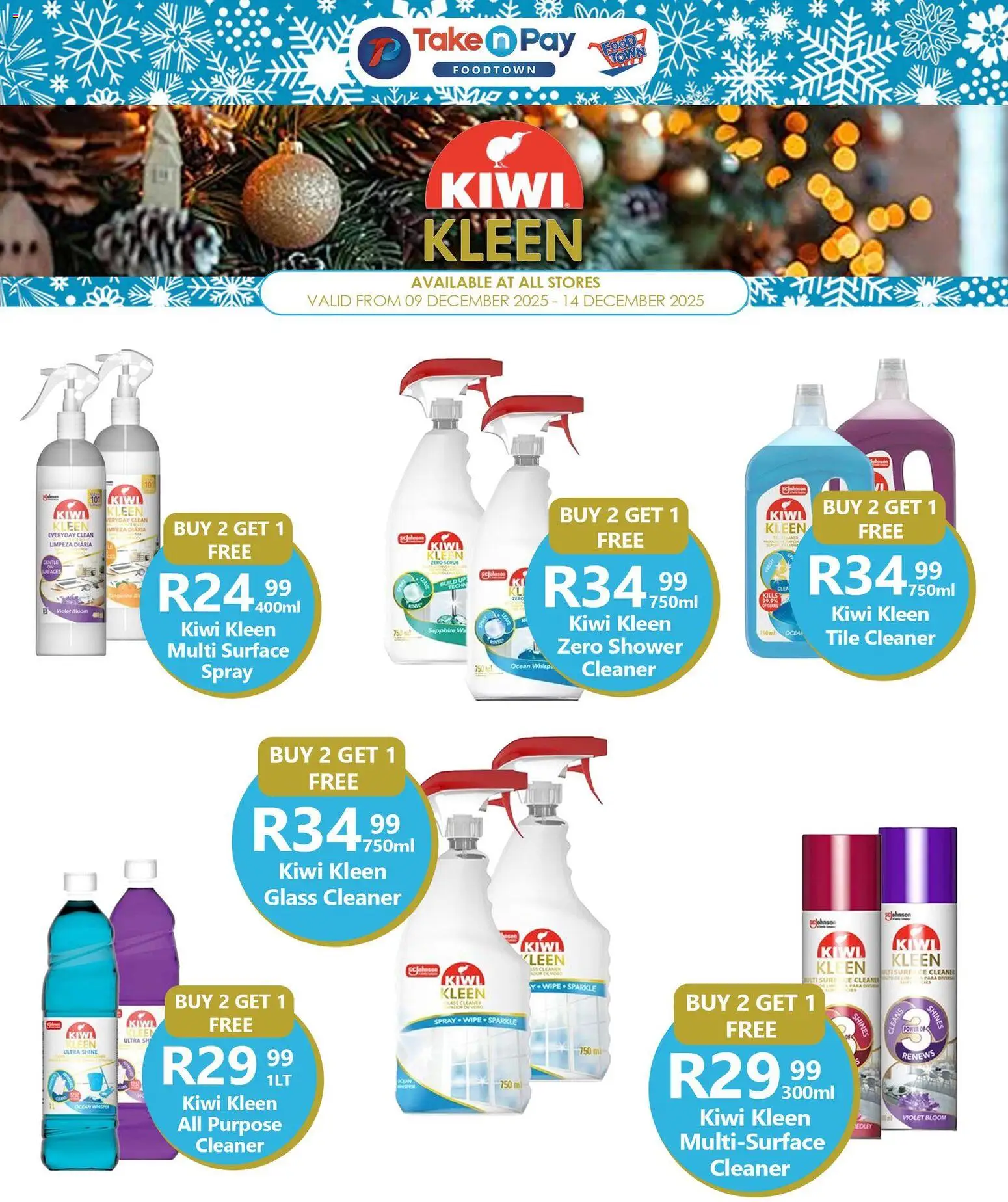 New Take n Pay catalogue – valid from 09.12.2025 | Page: 1 | Products: Shower, Kiwi, Scrub