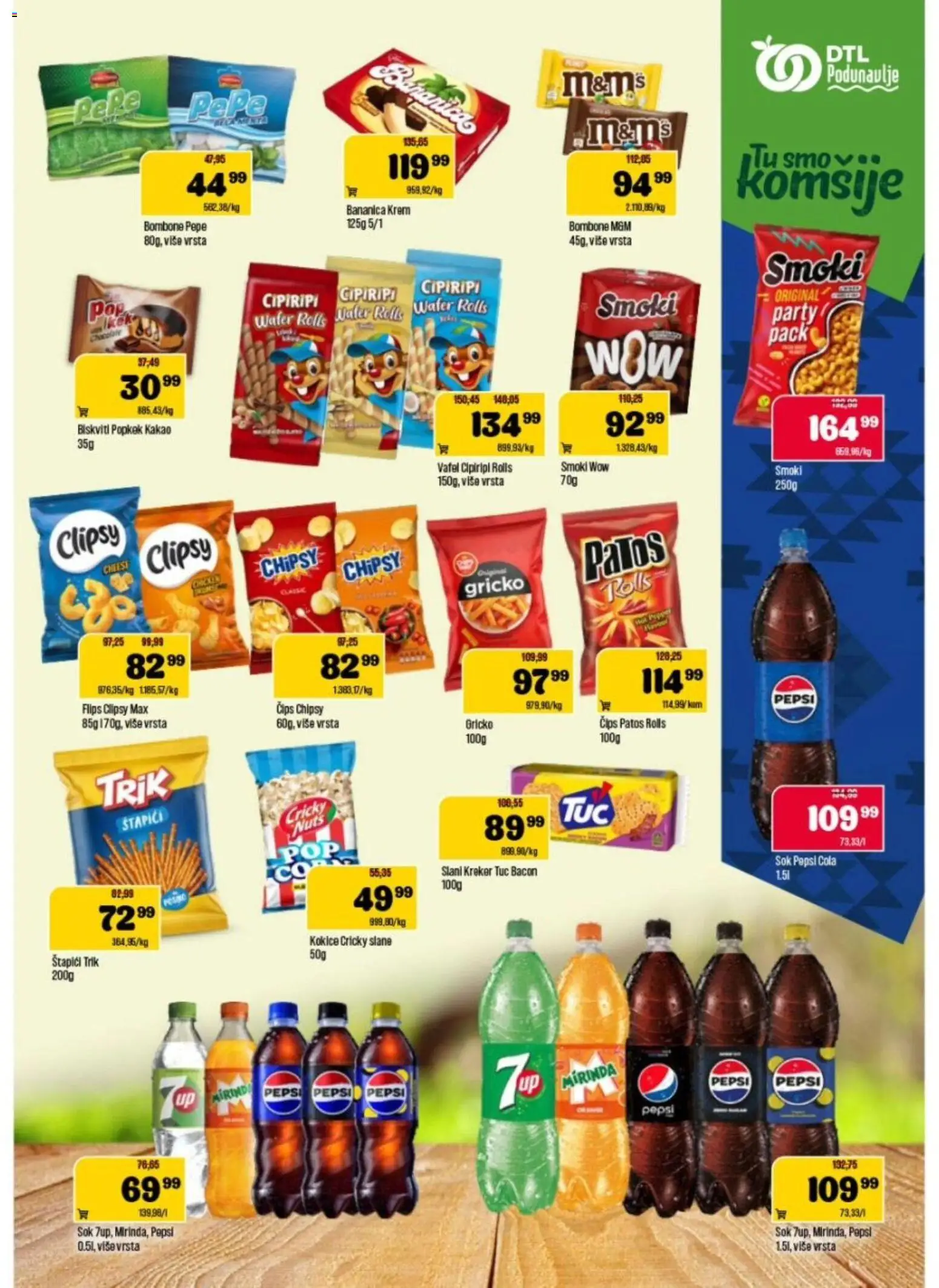 Podunavlje katalog - važi od 25.03.2026 | Strana: 9 | Proizvode: Bombone, Čips, Tuc, Sok