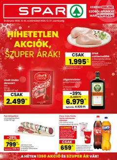 Spar Akciós újság - amely érvényes a következő dátumtól: 18.12.2025