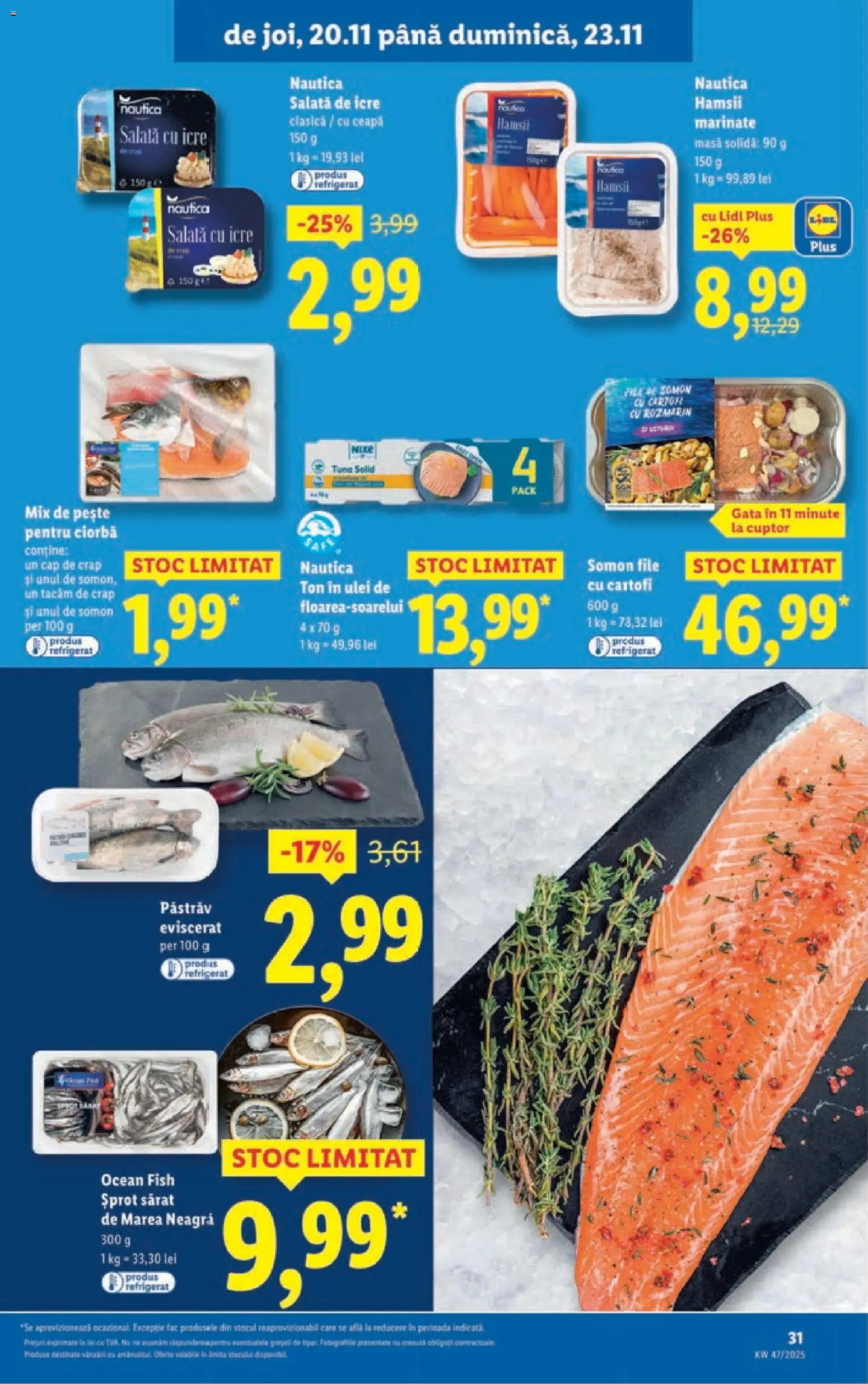 Noul catalog Lidl – valabil de la 17.11.2025 | Pagină: 31 | Produse: Cuptor, Pește, Salată, Cartofi
