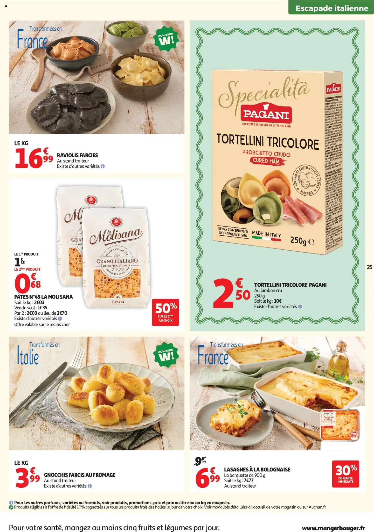 {H1} | Page: 25 | Produits: Jambon Cru, Raviolis, Jambon, Pâtes