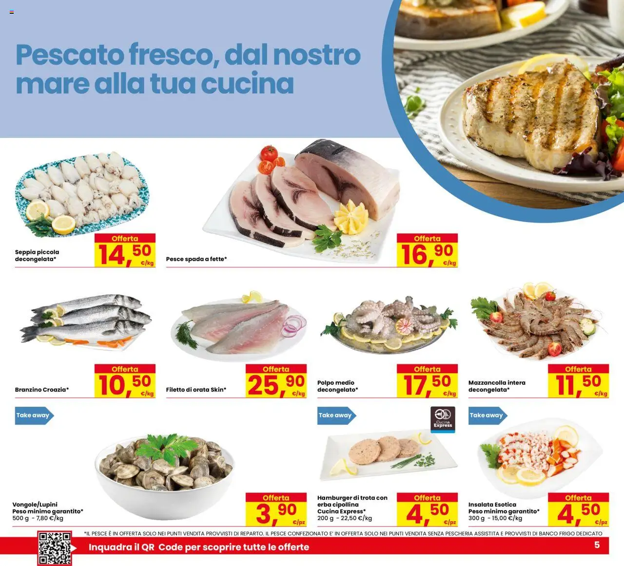 Volantino Despar del 07.08.2025 | Pagina: 5 | Prodotti: Il pesce, Insalata, Polpo, Trota