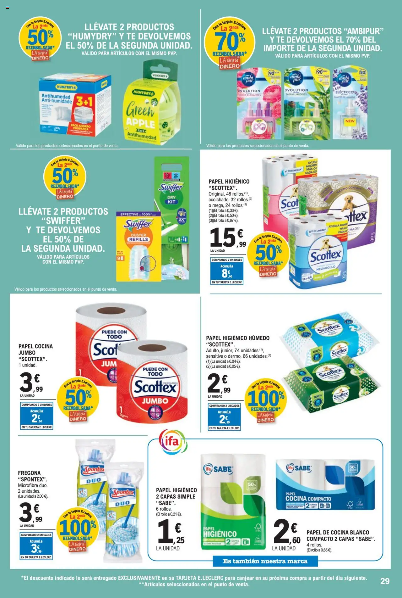 E.Leclerc folleto │ válido desde el 30.07.2025 | Página: 29 | Productos: Papel higienico, Té, Apple, Cocina