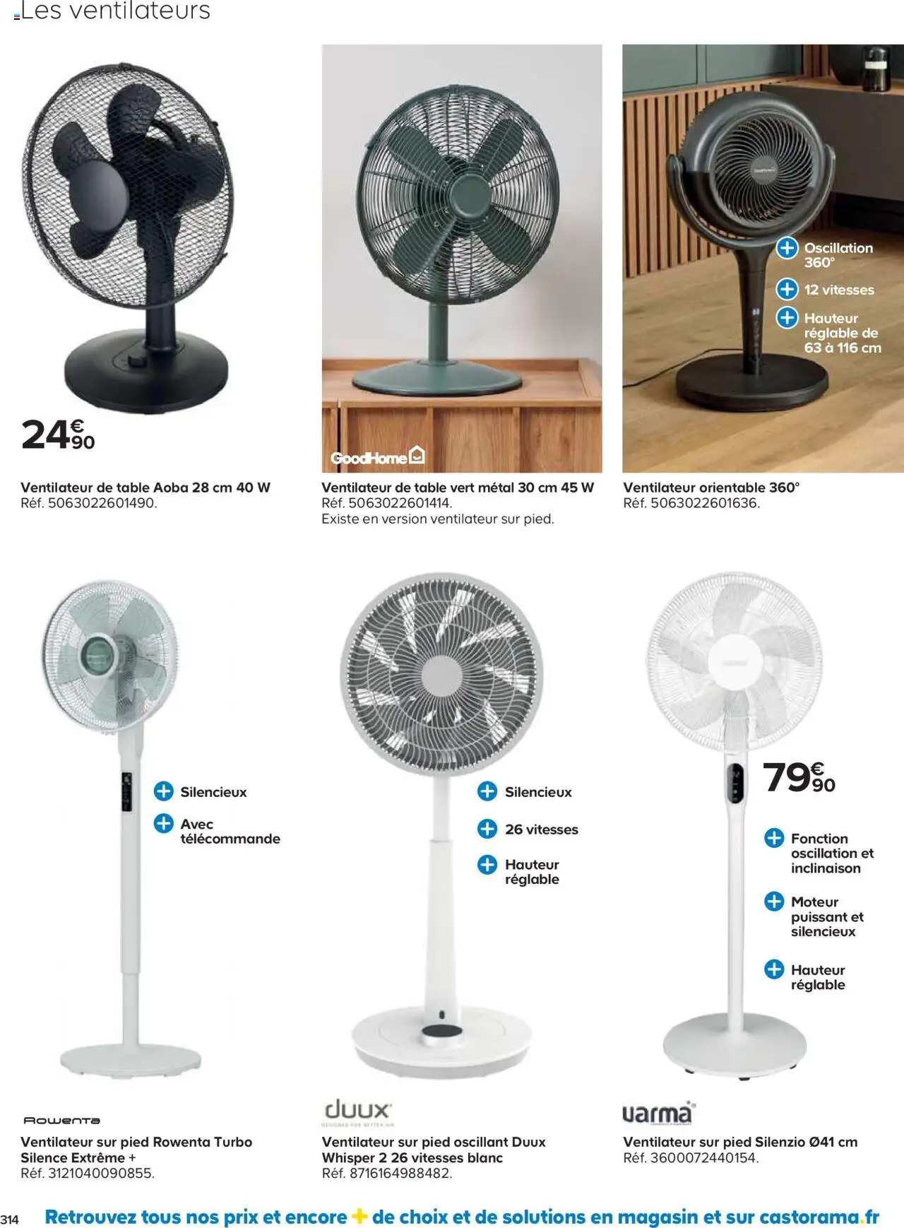  | Page: 314 | Produits: Ventilateur sur pied, Ventilateur, Table, Télécommande