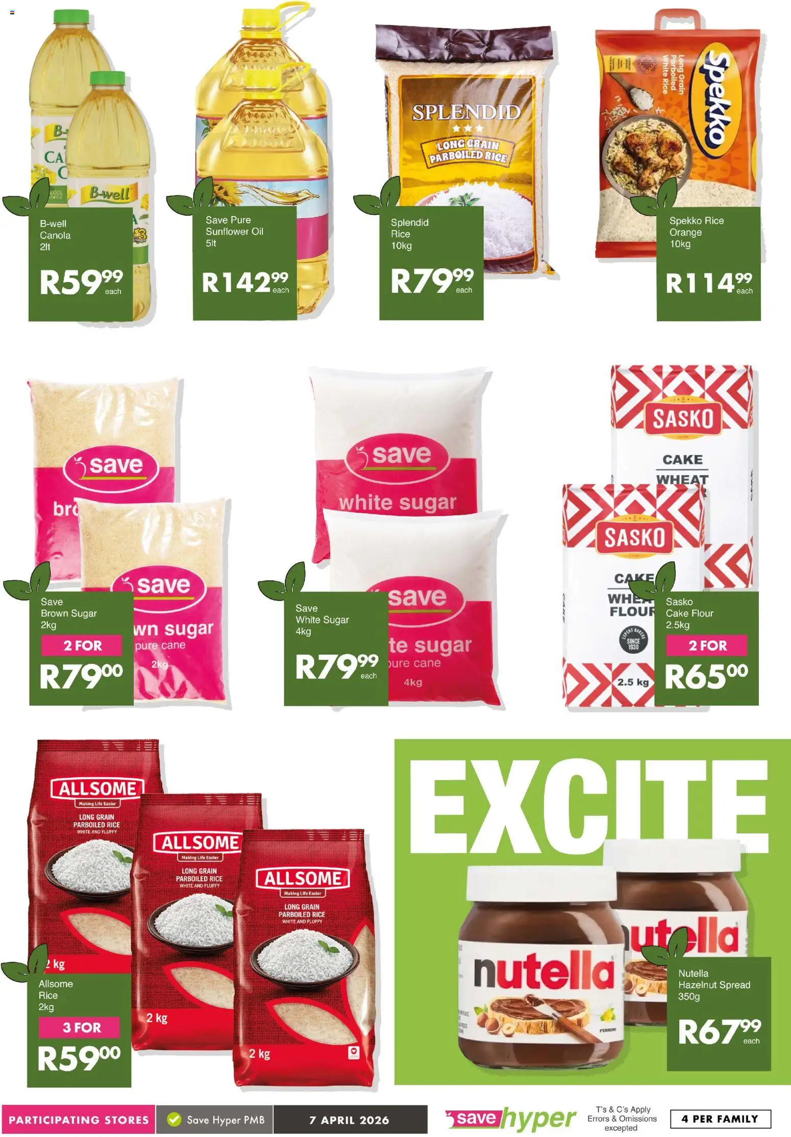 New Save catalogue – valid from 07.04.2026 | Page: 11 | Products: Oil, Rice, Sugar, Peach